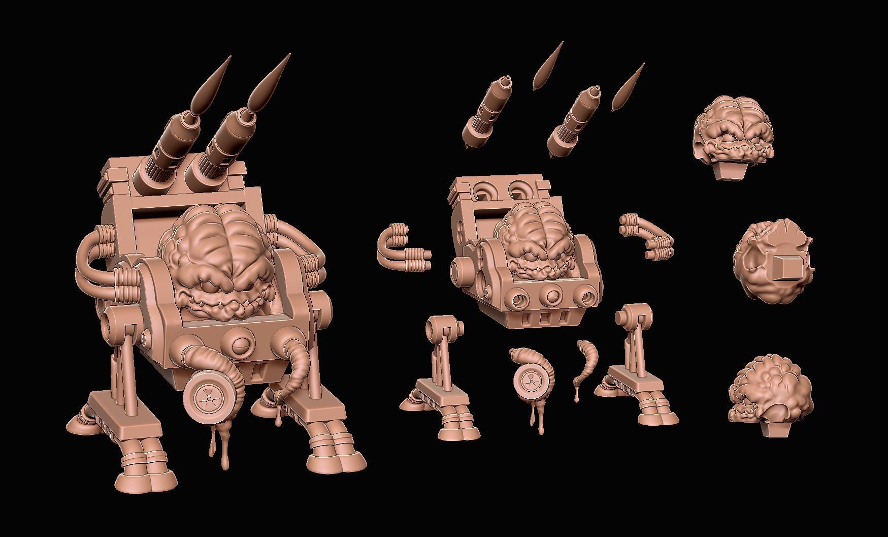 KRANG BUBBLE WALKER MACHINE - TMNT STATUE TOY FANART  3D print model_11