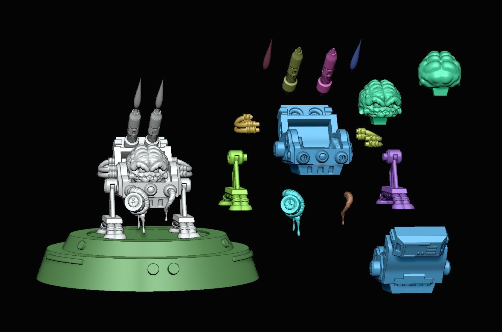KRANG BUBBLE WALKER MACHINE - TMNT STATUE TOY FANART  3D print model_14