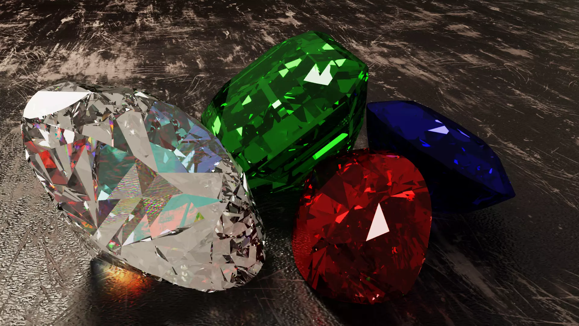 gemstones Low-poly 3D model_0