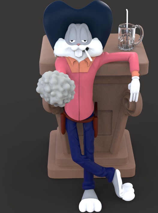 BUGS BUNNY -WILD AND WOOLLY HARE EPISODE- PARTS AND COMPLETE 3D print model_1