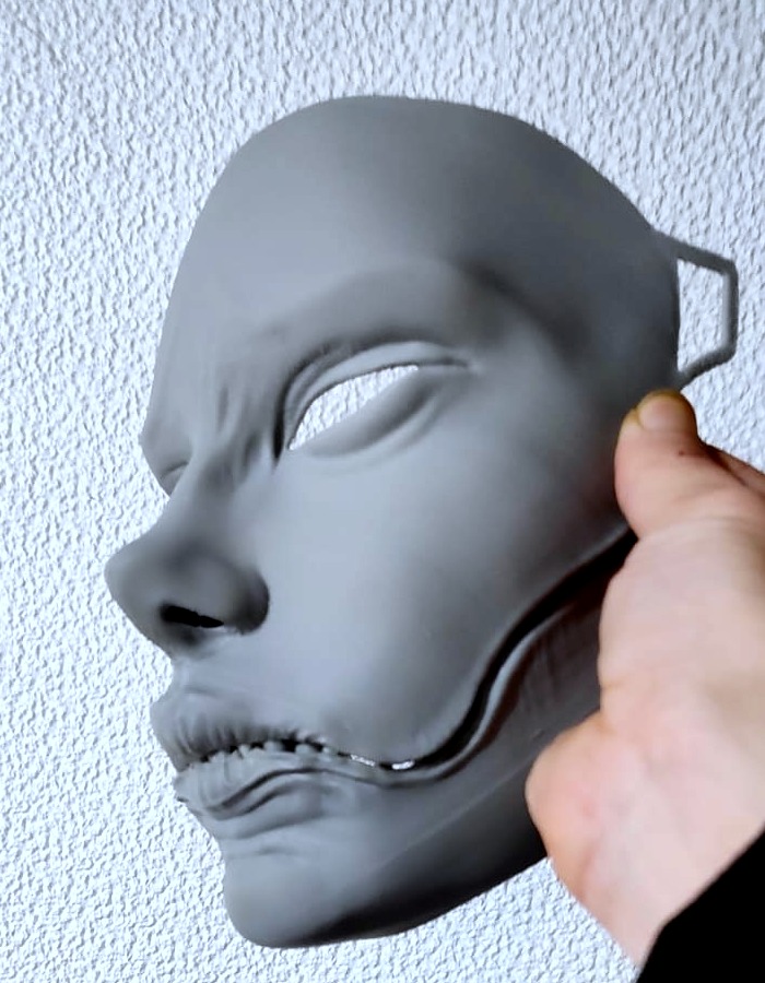 japanese style demon mask 3D print model_1
