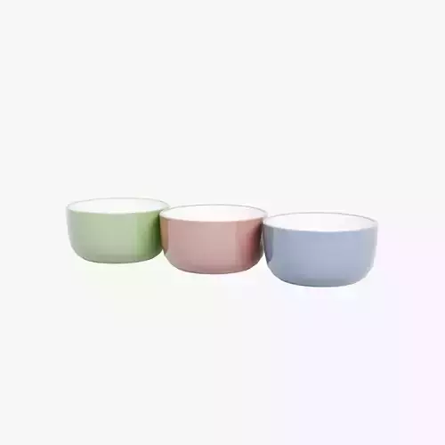 Porcelain Bowl Set - 3 Bowls 3D model