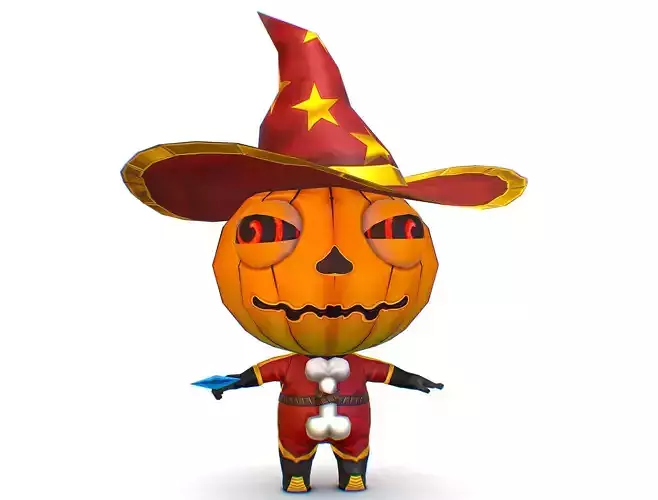 Halloween Pumpkin Fantasy Character Pet Wizard