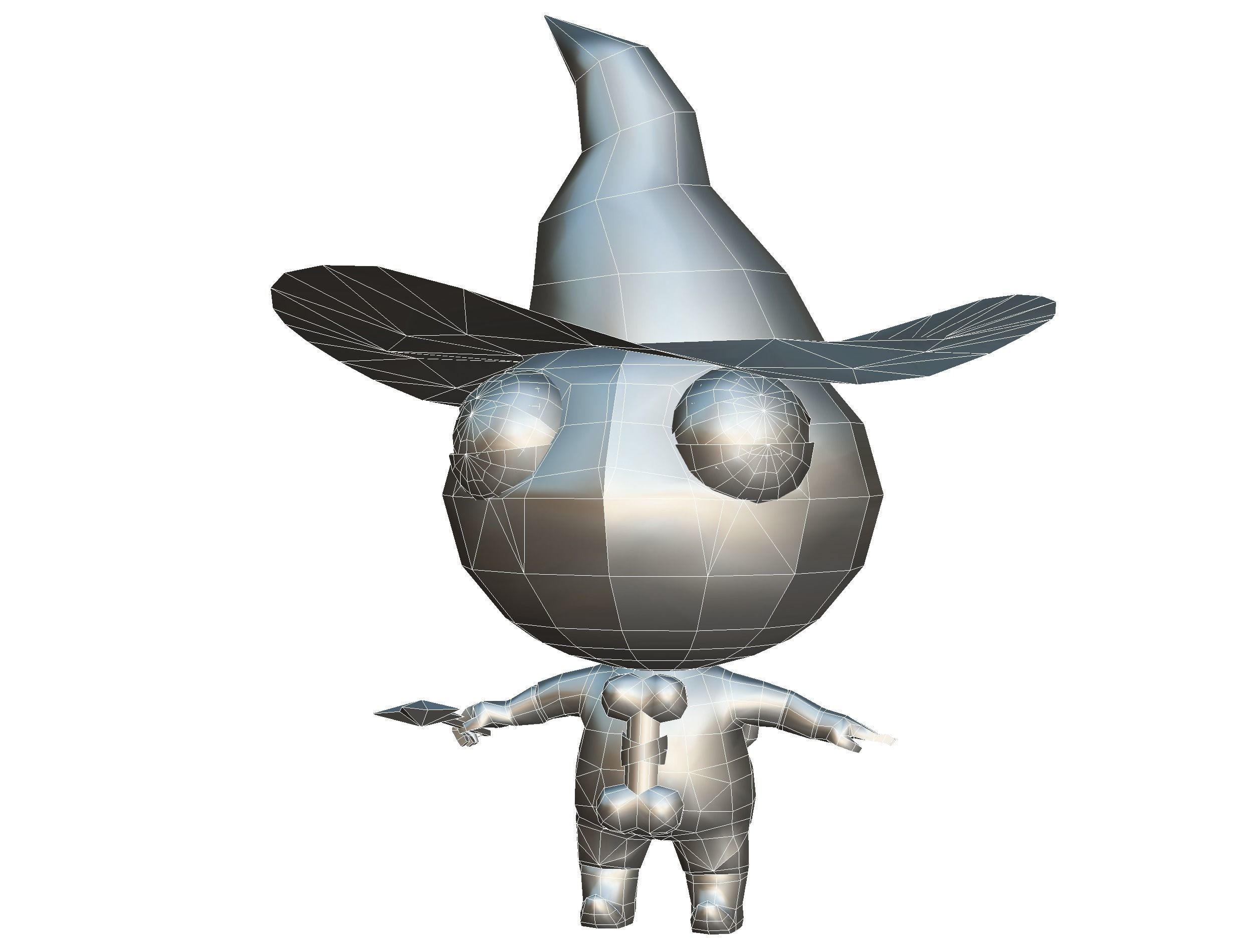 Halloween Pumpkin Fantasy Character Pet Wizard Low-poly 3D model_29