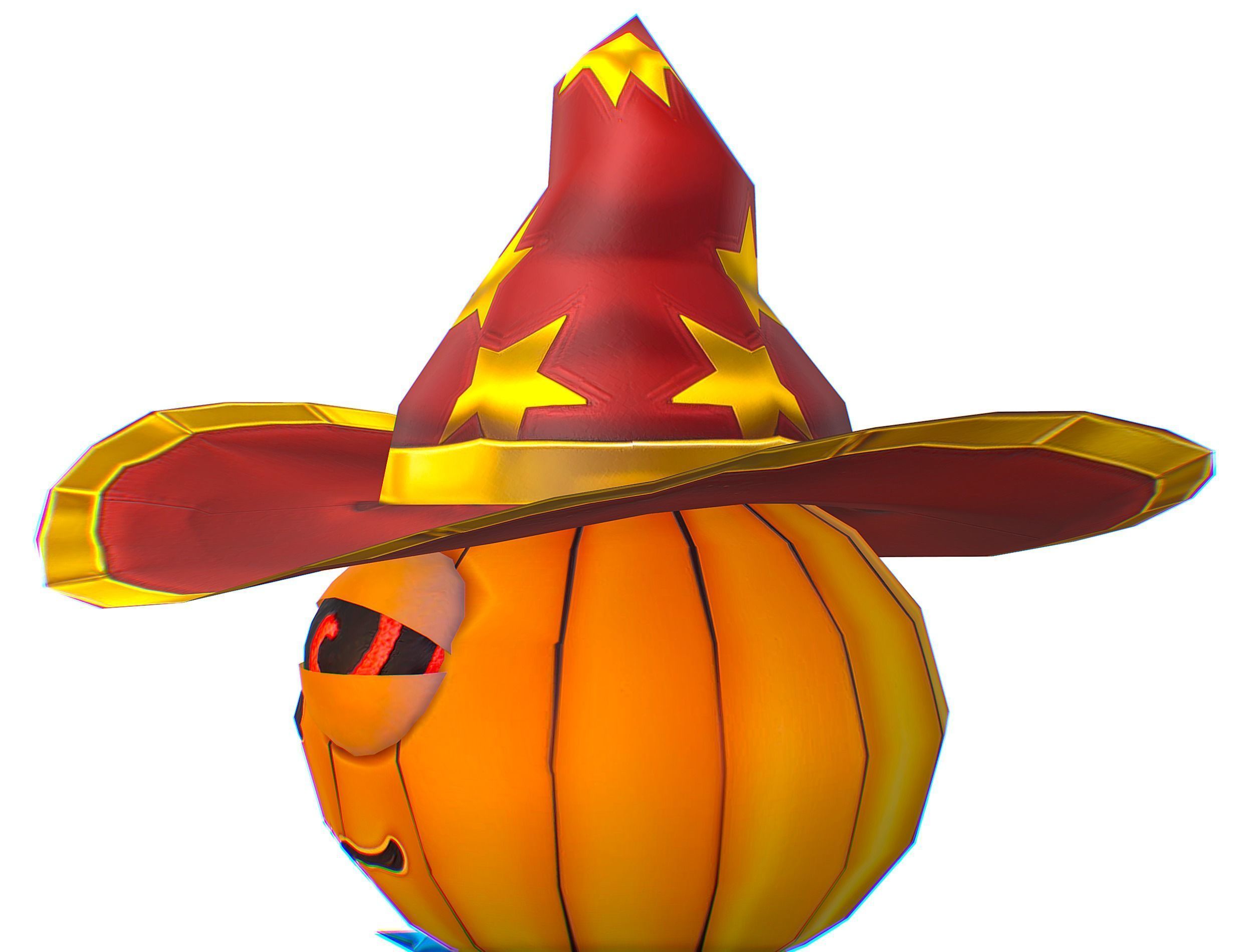 Halloween Pumpkin Fantasy Character Pet Wizard Low-poly 3D model_22