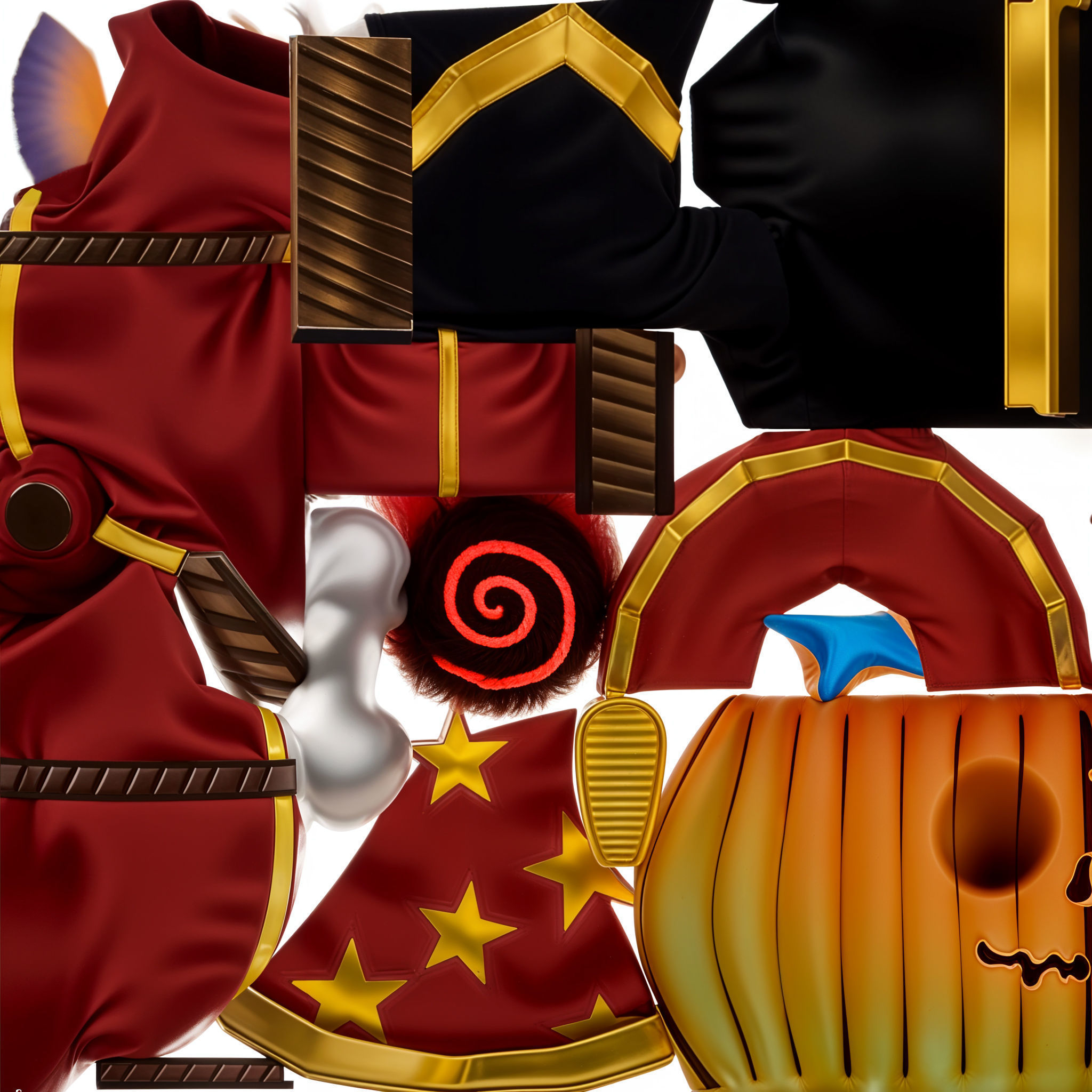 Halloween Pumpkin Fantasy Character Pet Wizard Low-poly 3D model_33