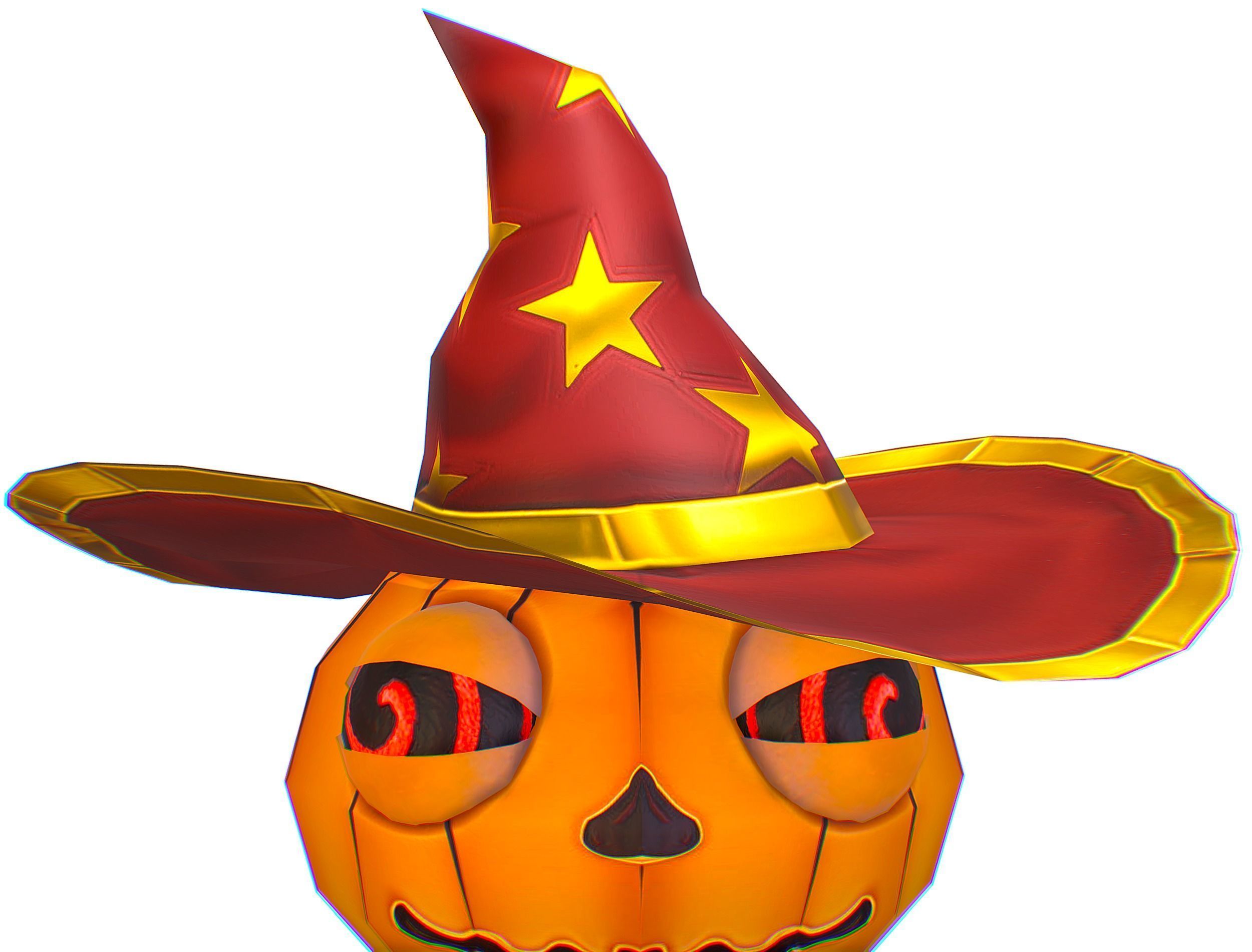 Halloween Pumpkin Fantasy Character Pet Wizard Low-poly 3D model_18