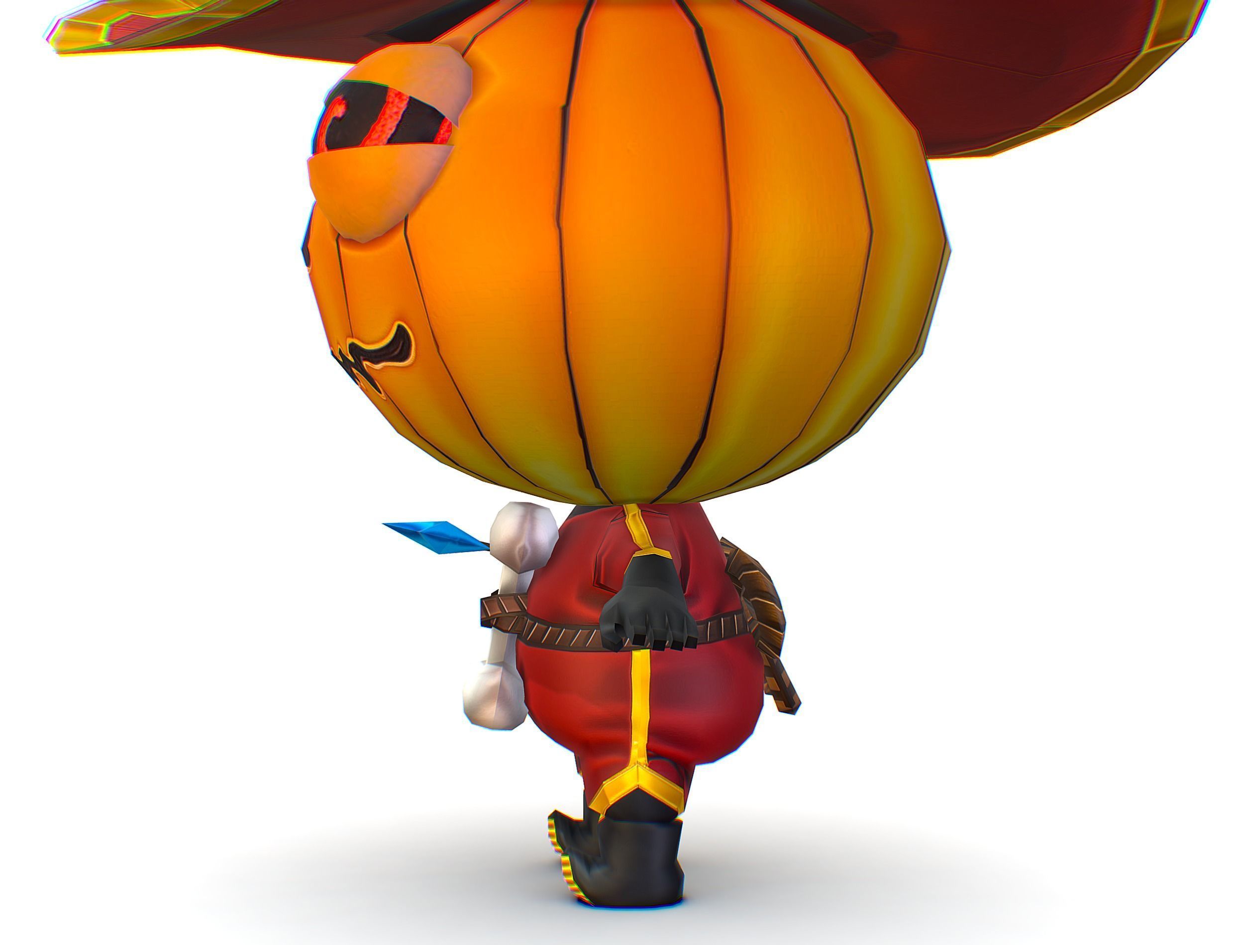 Halloween Pumpkin Fantasy Character Pet Wizard Low-poly 3D model_23