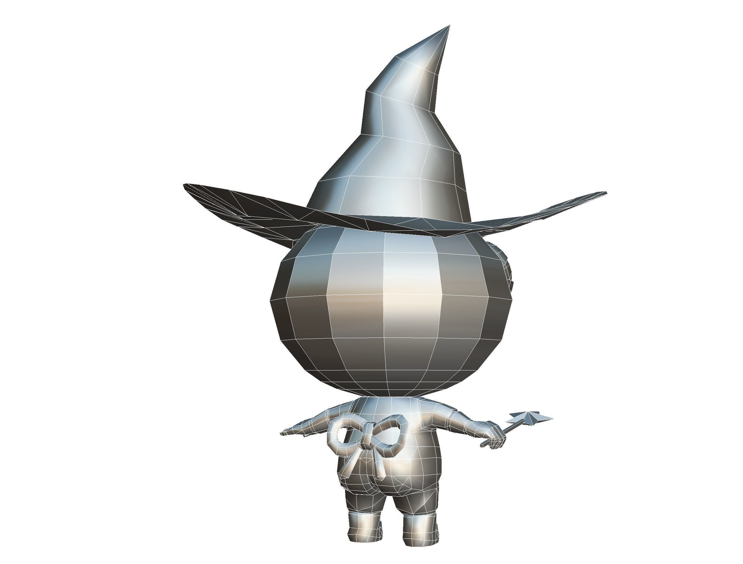 Halloween Pumpkin Fantasy Character Pet Wizard Low-poly 3D model_31