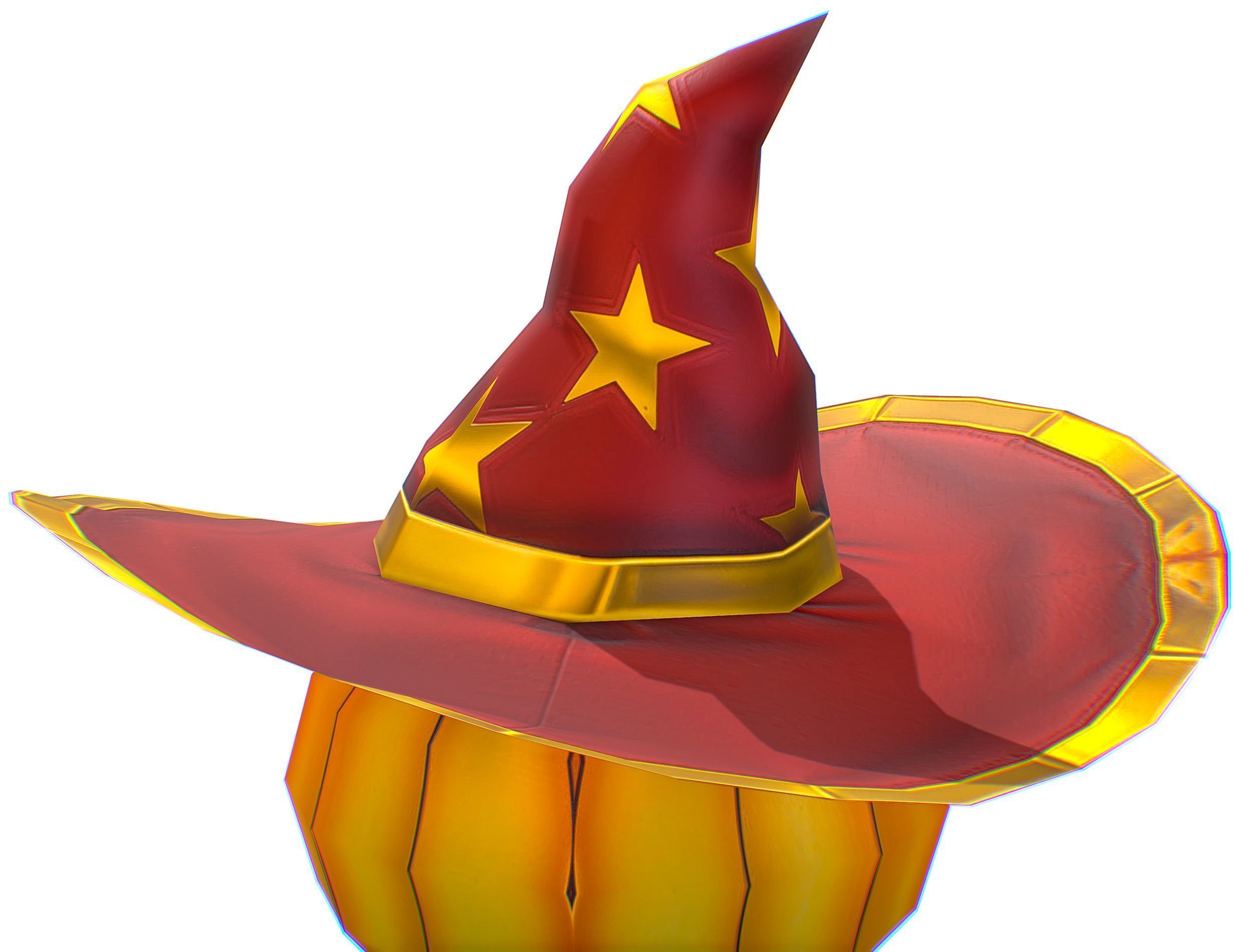 Halloween Pumpkin Fantasy Character Pet Wizard Low-poly 3D model_20