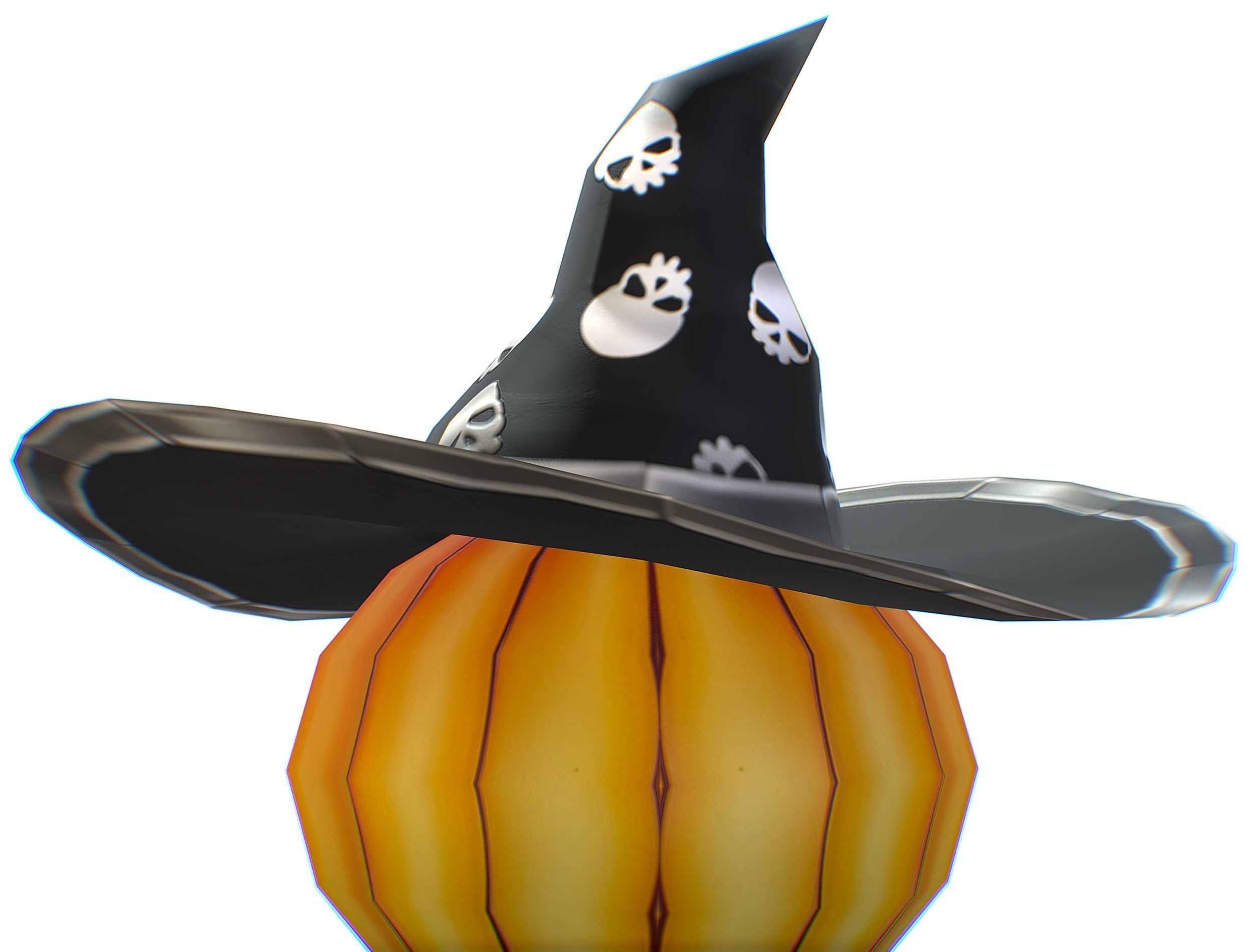 Halloween Pumpkin Fantasy Character Pet Wizard Low-poly 3D model_21