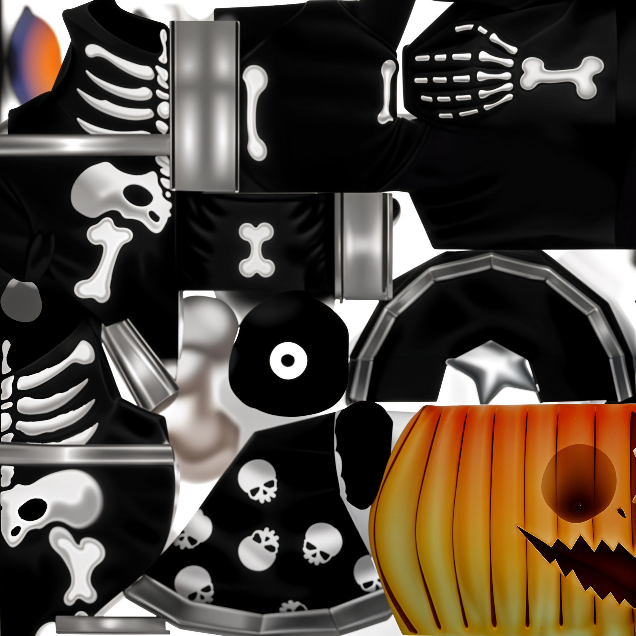 Halloween Pumpkin Fantasy Character Pet Wizard Low-poly 3D model_34