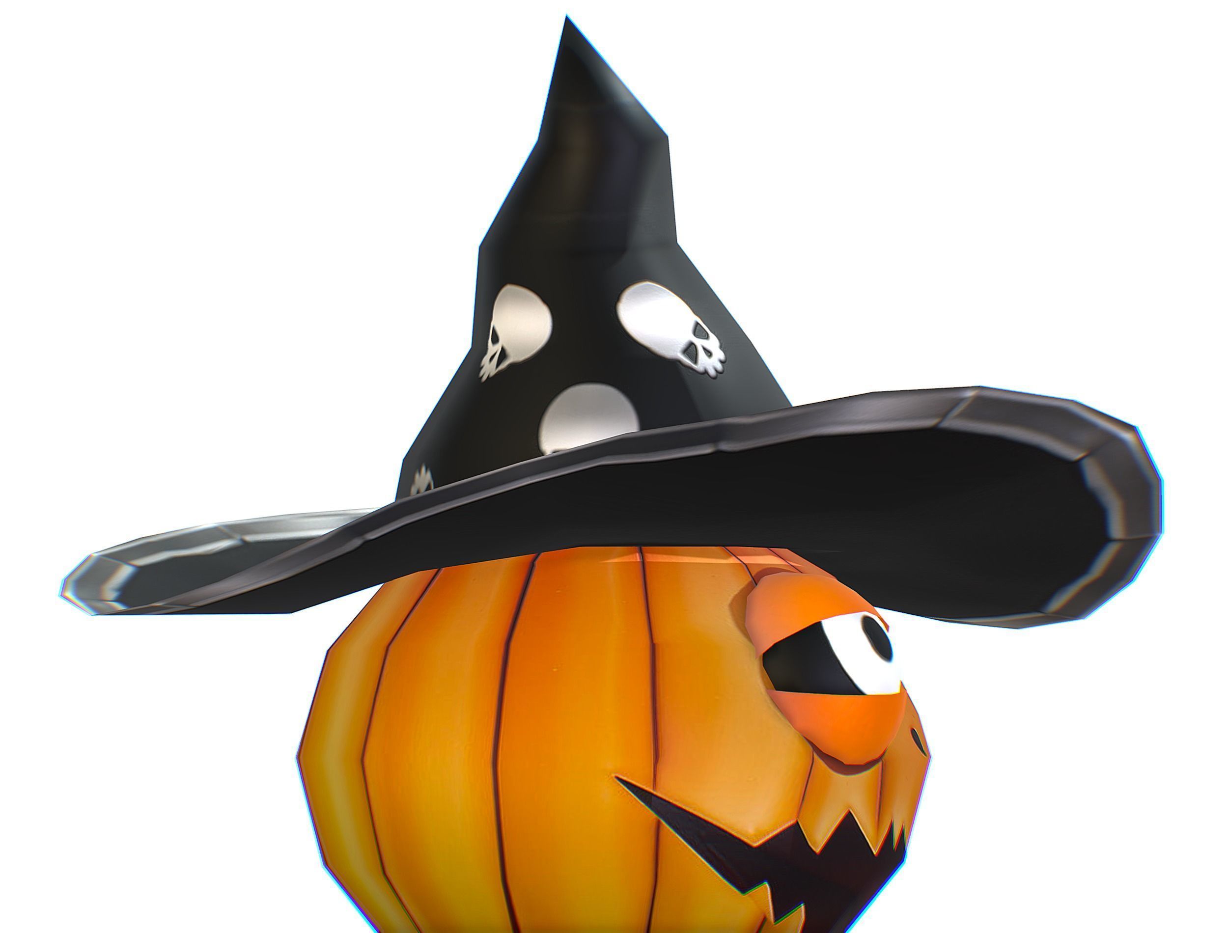 Halloween Pumpkin Fantasy Character Pet Wizard Low-poly 3D model_25