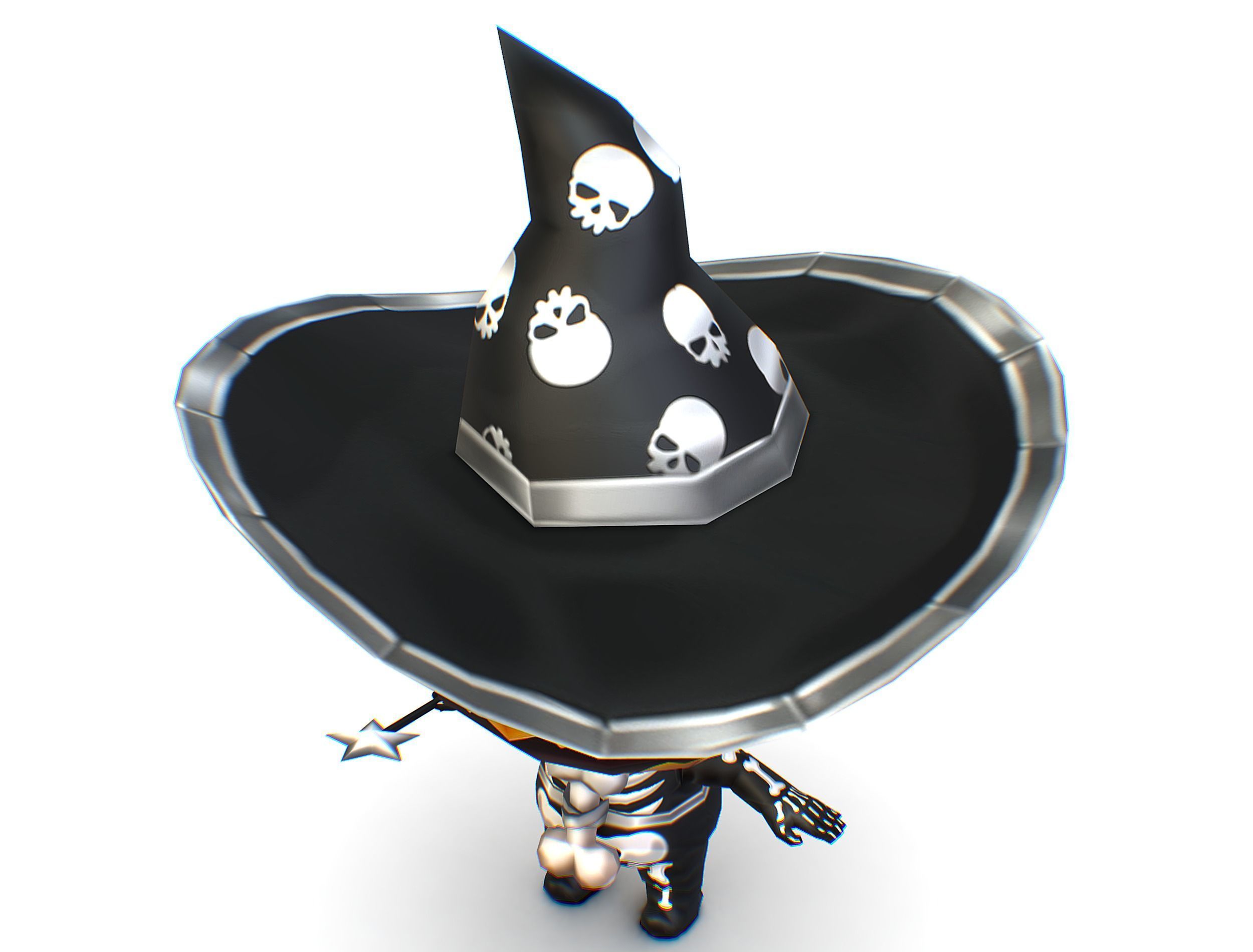 Halloween Pumpkin Fantasy Character Pet Wizard Low-poly 3D model_27