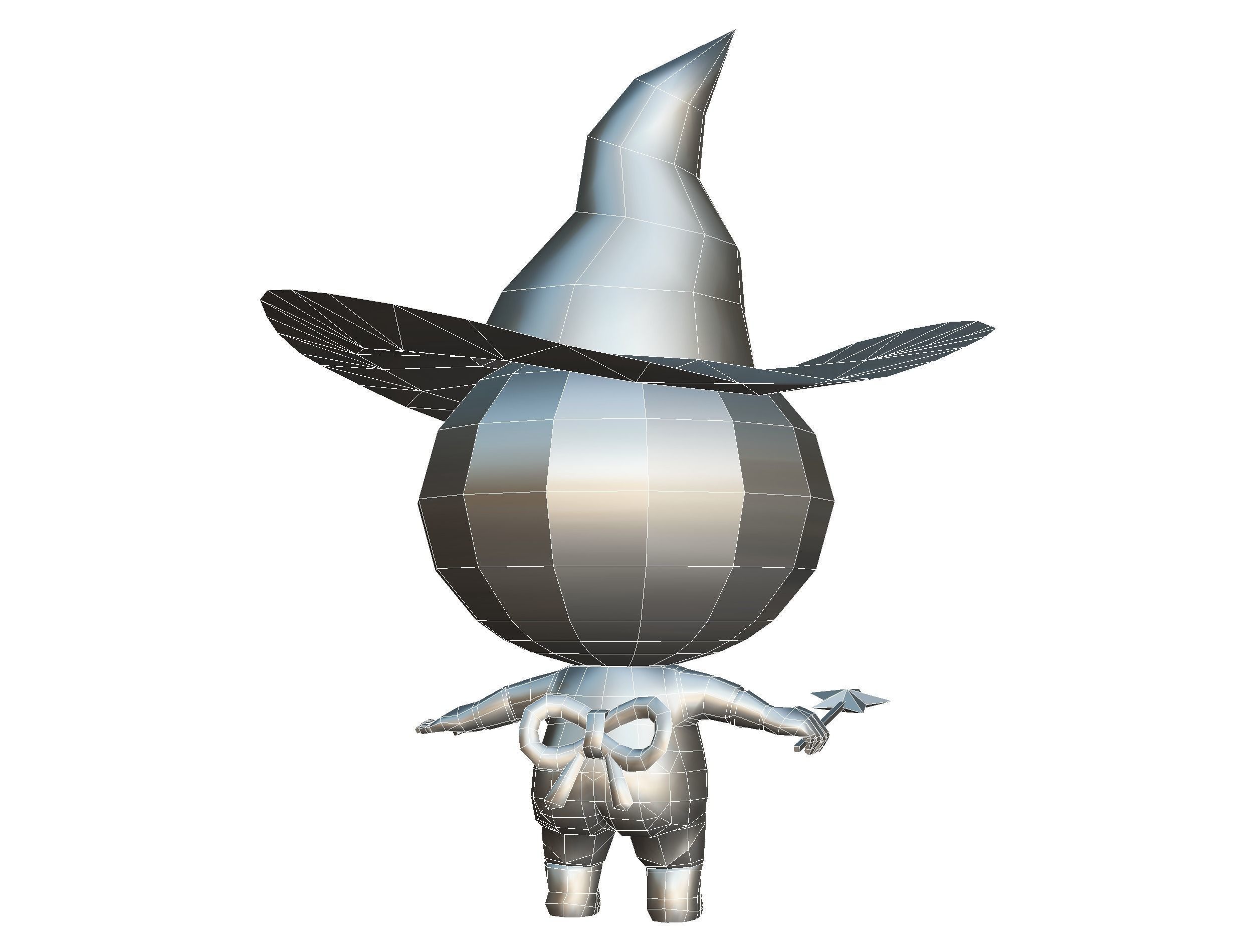 Halloween Pumpkin Fantasy Character Pet Wizard Low-poly 3D model_32