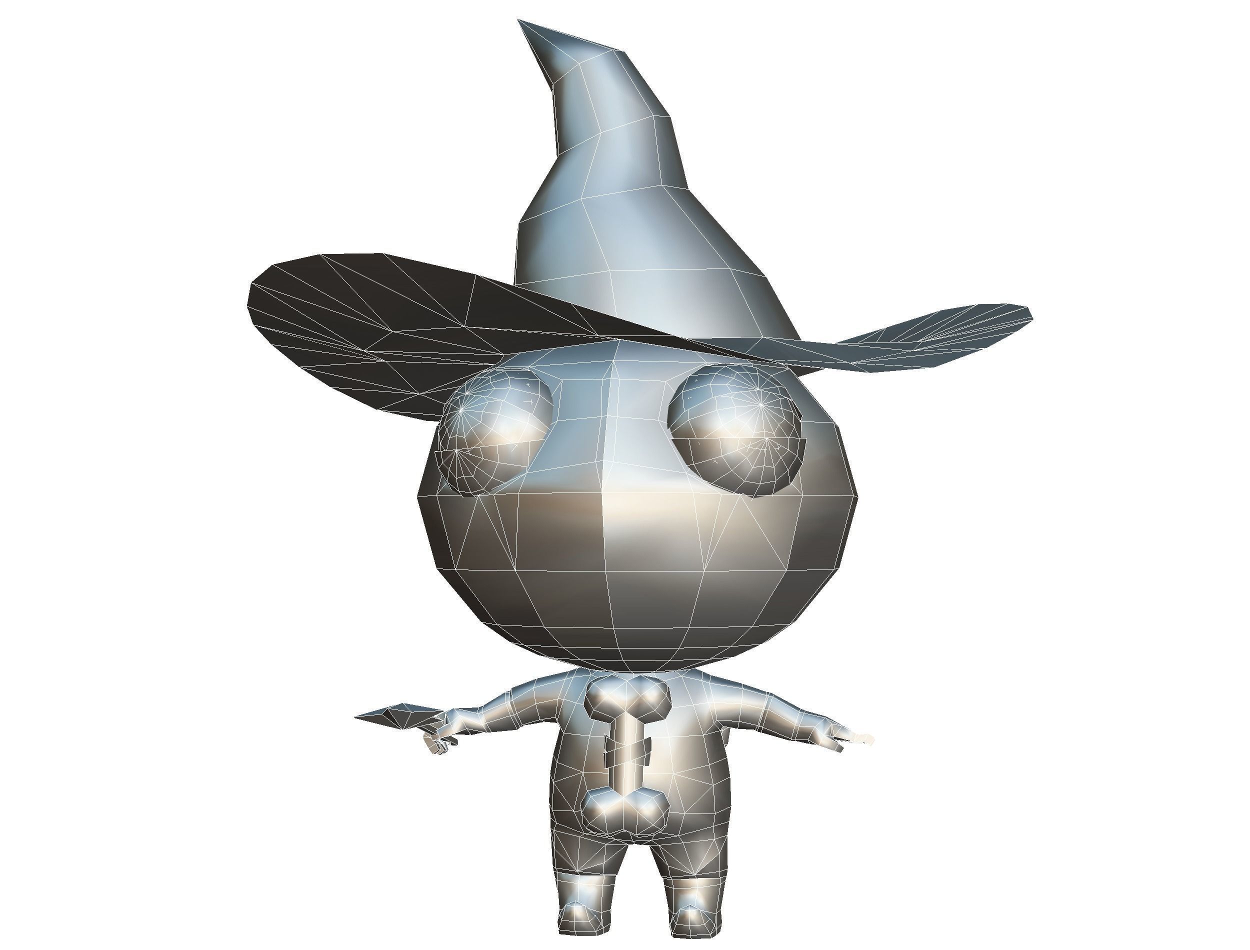 Halloween Pumpkin Fantasy Character Pet Wizard Low-poly 3D model_30