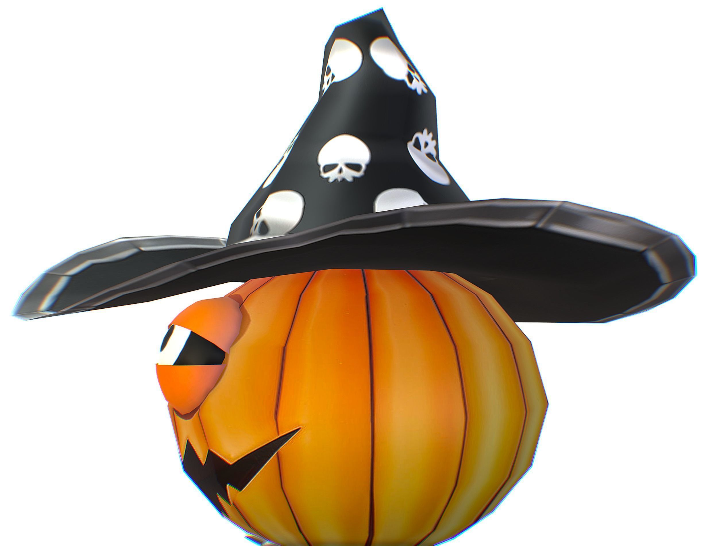Halloween Pumpkin Fantasy Character Pet Wizard Low-poly 3D model_23