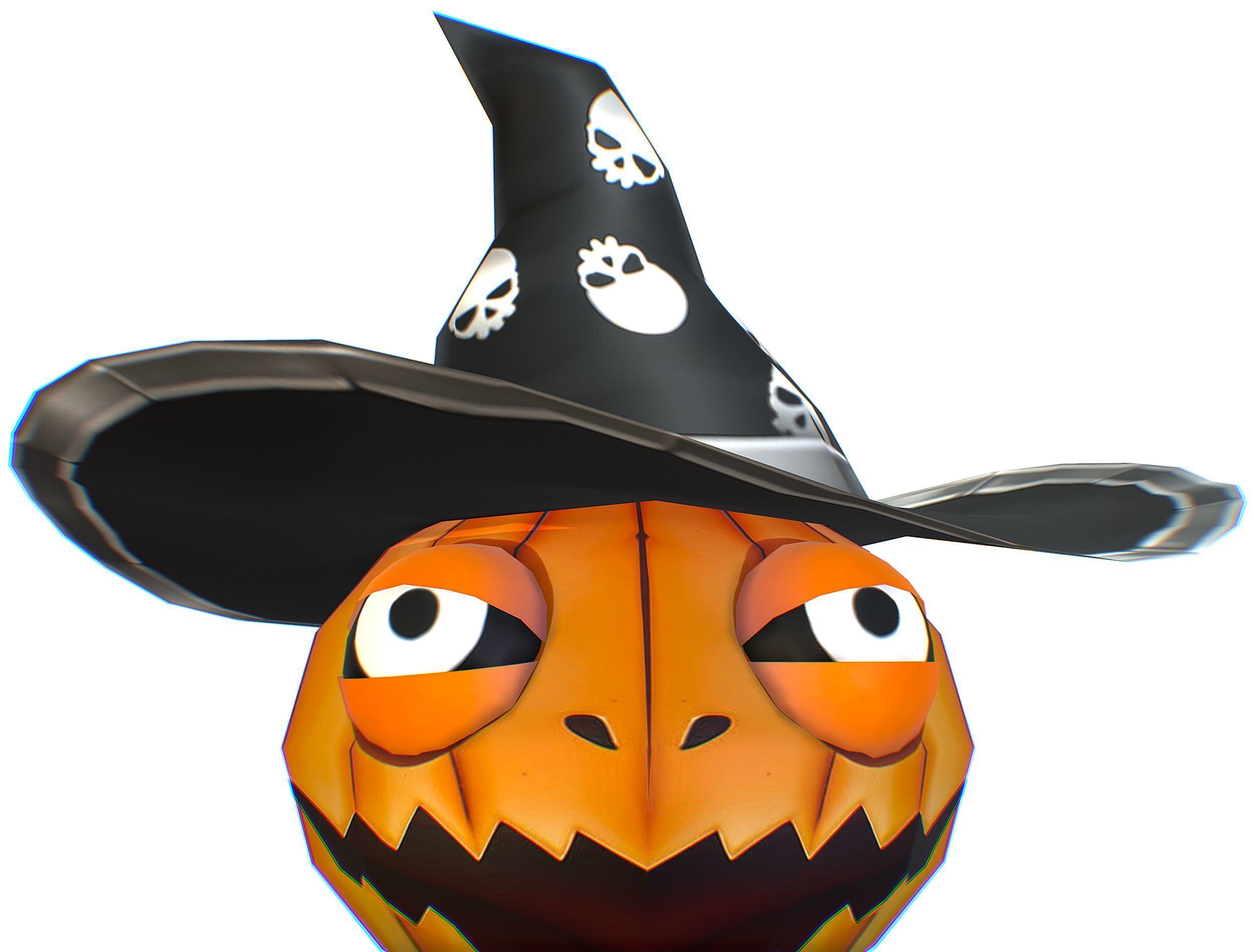 Halloween Pumpkin Fantasy Character Pet Wizard Low-poly 3D model_19
