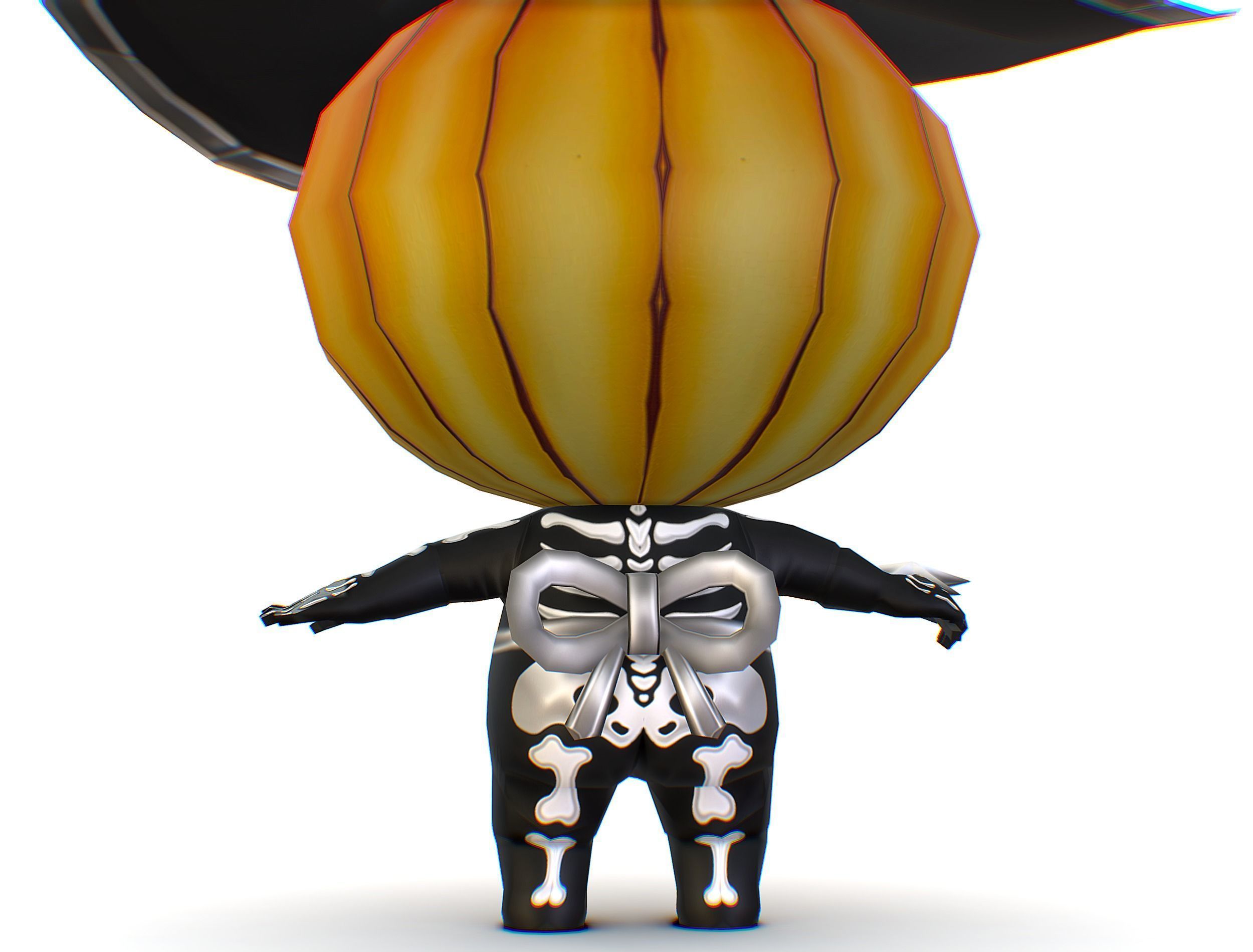 Halloween Pumpkin Fantasy Character Pet Wizard Low-poly 3D model_22