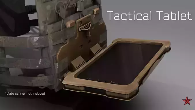 Tactical Tablet MOLLE BasePlate Low-poly 3D model
