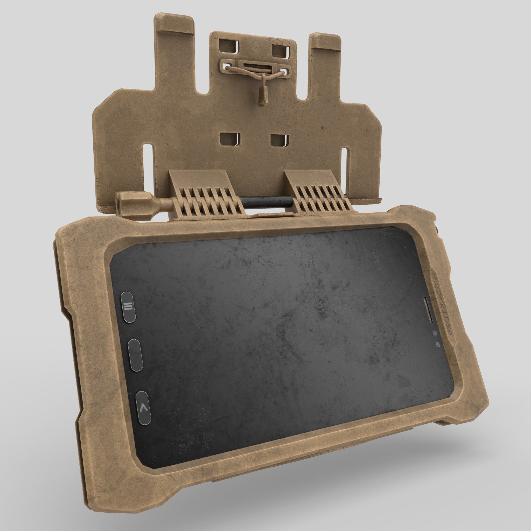 Tactical Tablet MOLLE BasePlate Low-poly 3D model_1