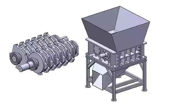 Heavy Duty Plastic Shredder Machine 3D print model
