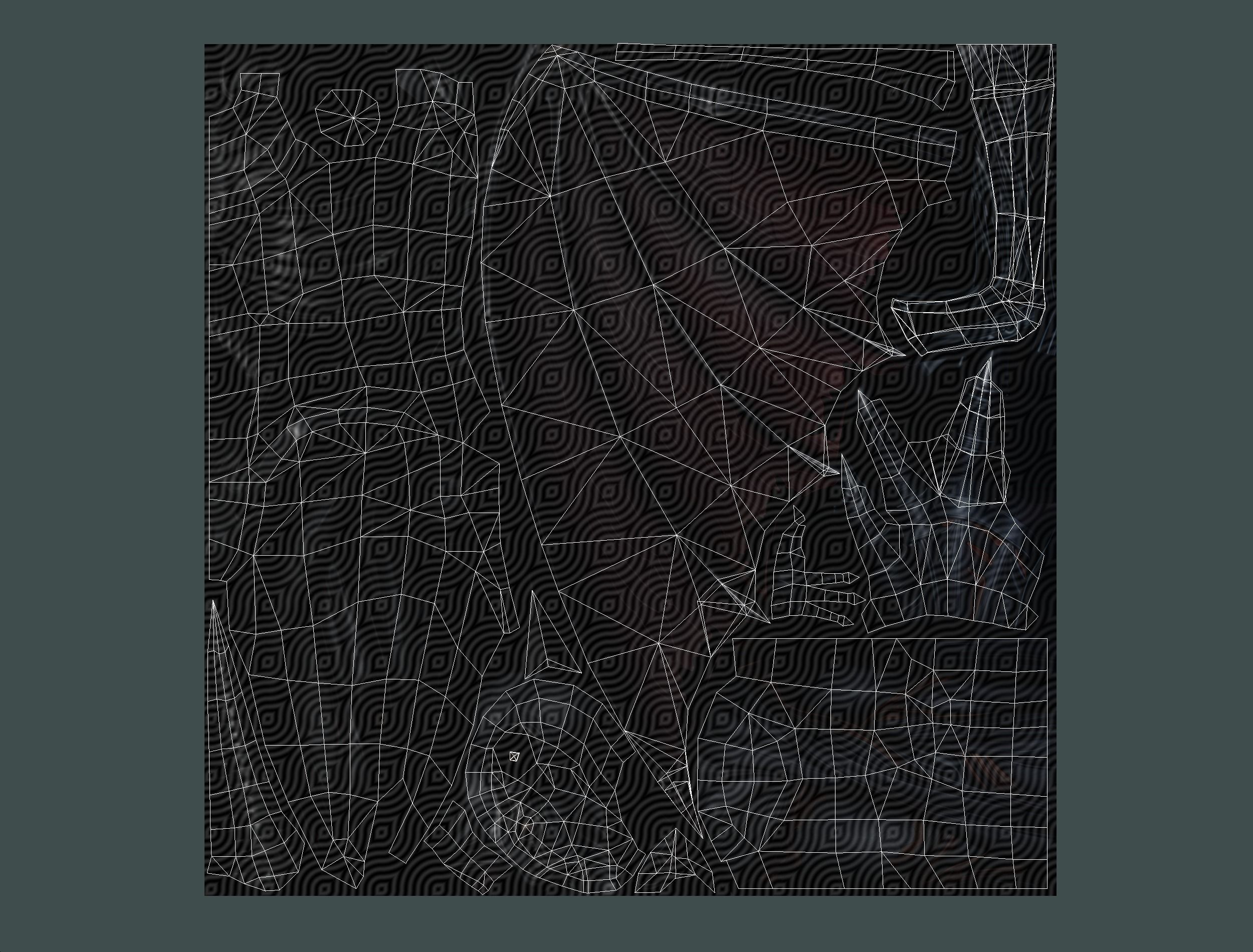 Low Poly Darck Grey Demon Vampire Monster Low-poly 3D model_42