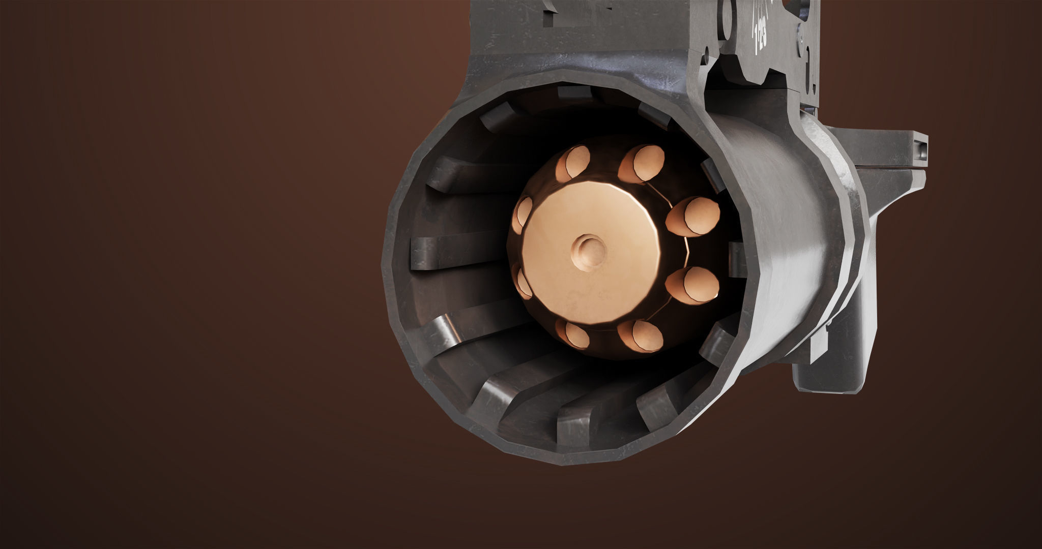 Light Machine Gun 10 Wood All PBR Unity UE Textures Low-poly 3D model_46