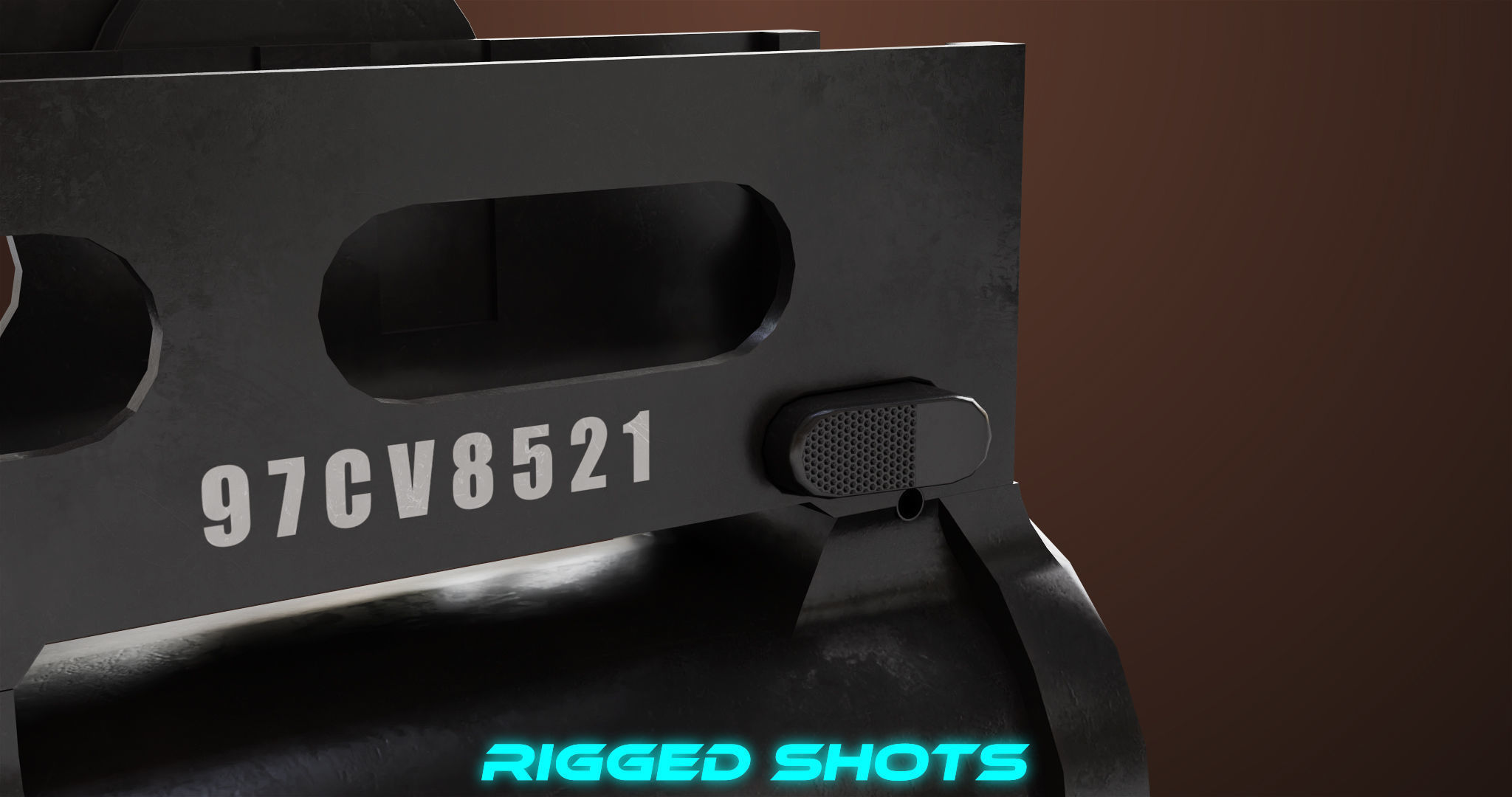 Light Machine Gun 10 Wood All PBR Unity UE Textures Low-poly 3D model_41