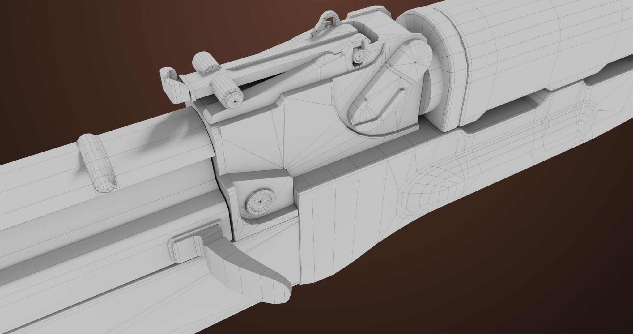 Light Machine Gun 10 Wood All PBR Unity UE Textures Low-poly 3D model_70