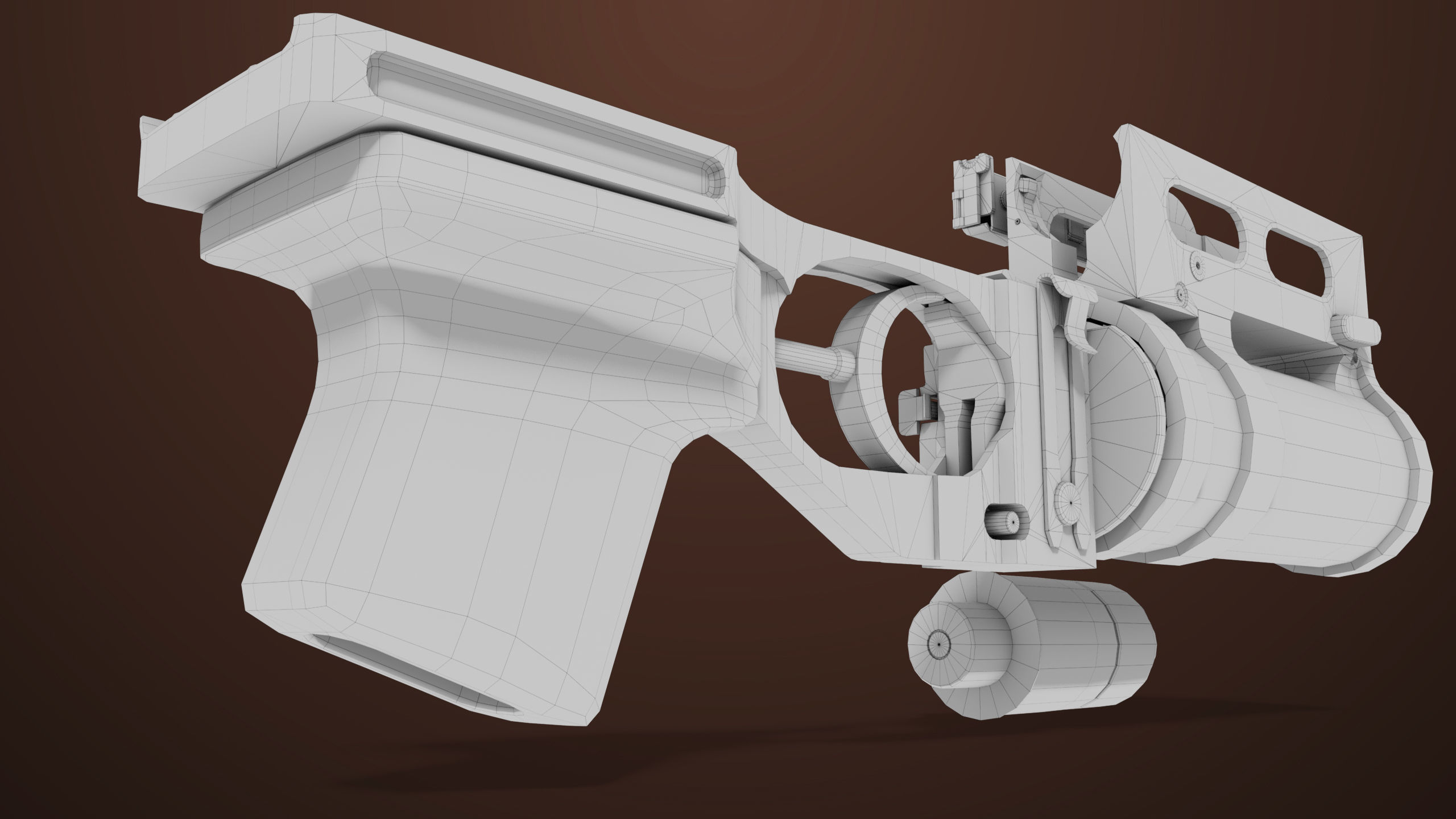 Light Machine Gun 10 Wood All PBR Unity UE Textures Low-poly 3D model_90