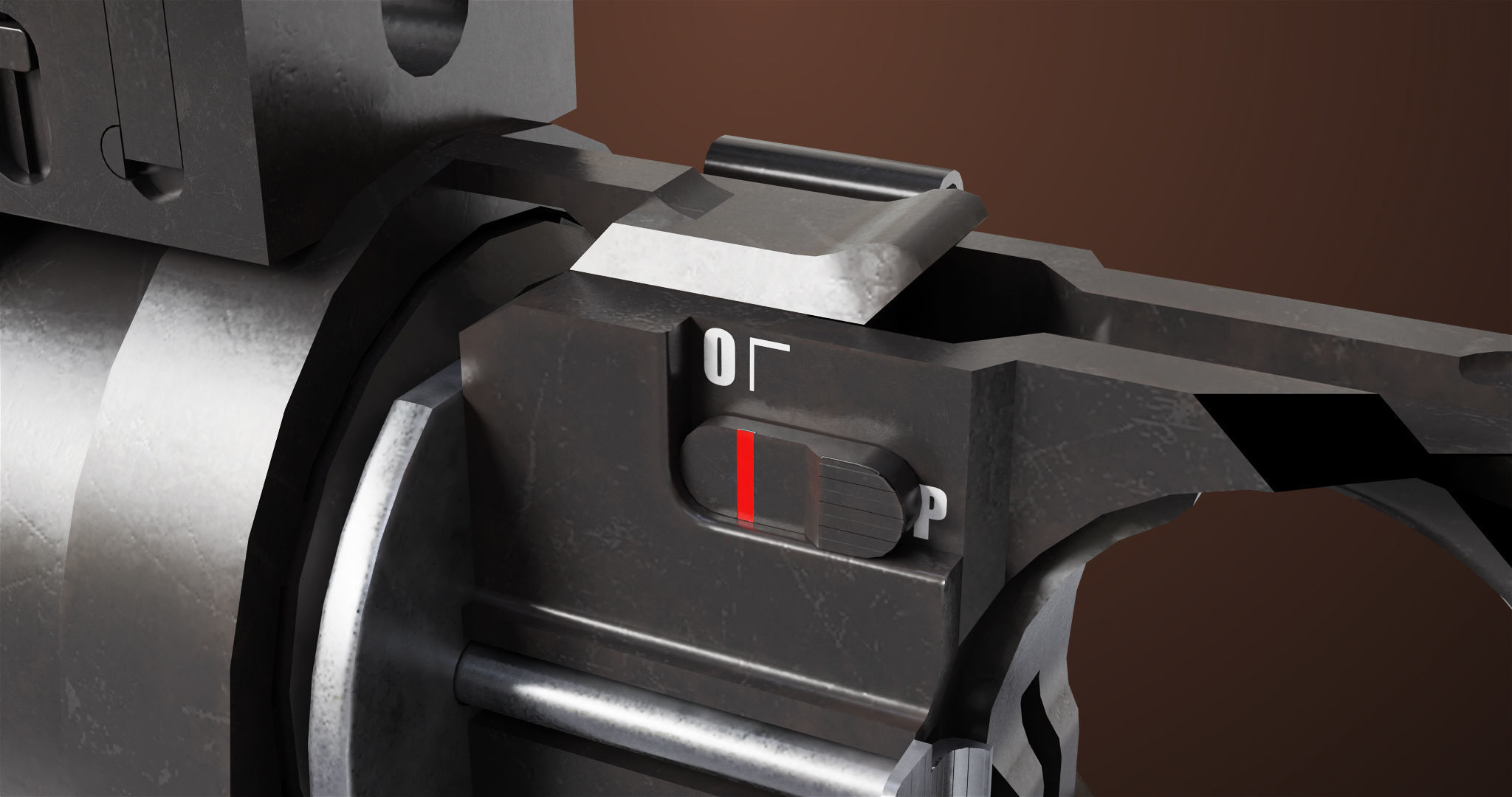 Light Machine Gun 10 Wood All PBR Unity UE Textures Low-poly 3D model_33