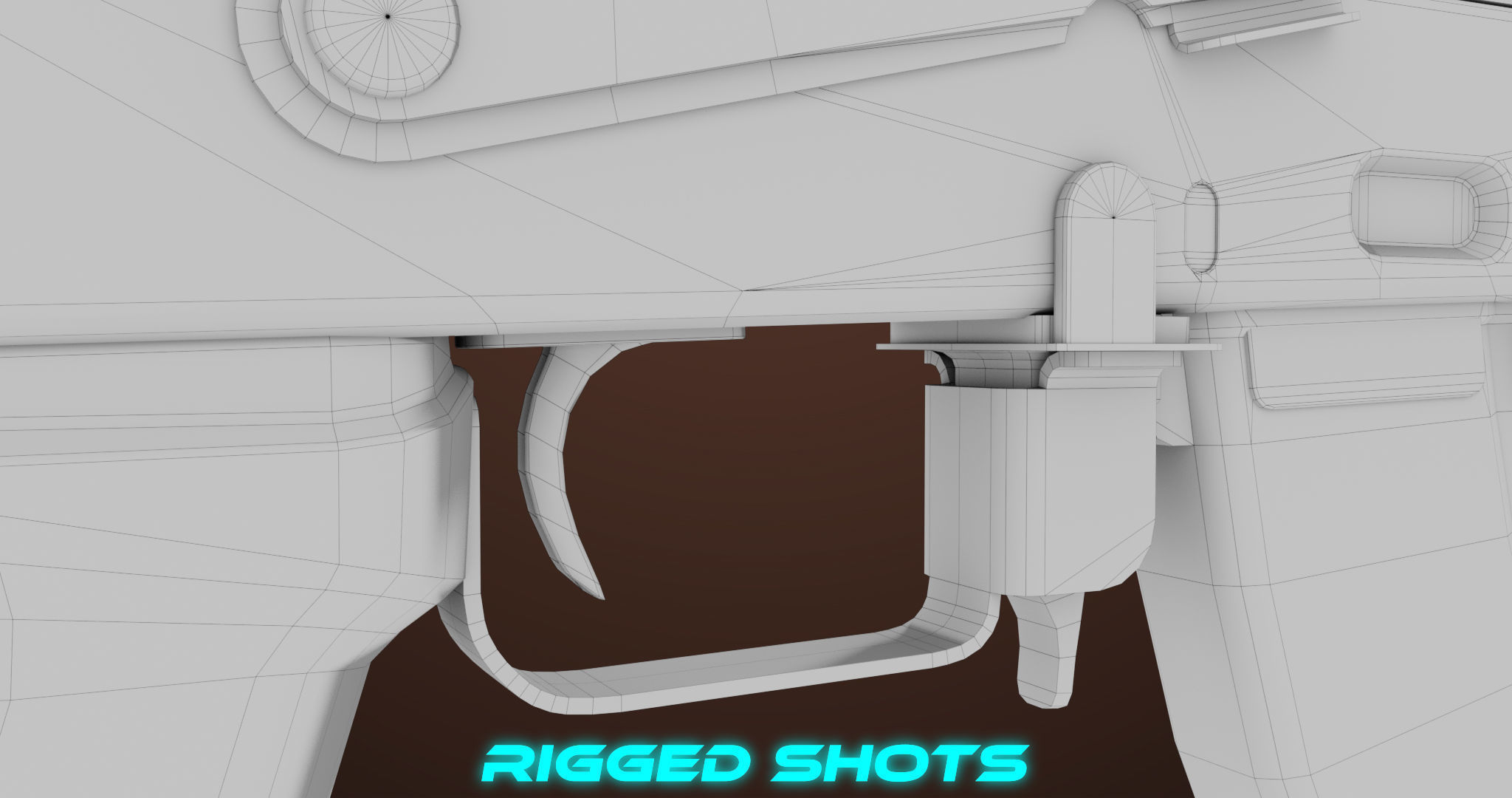 Light Machine Gun 10 Wood All PBR Unity UE Textures Low-poly 3D model_63