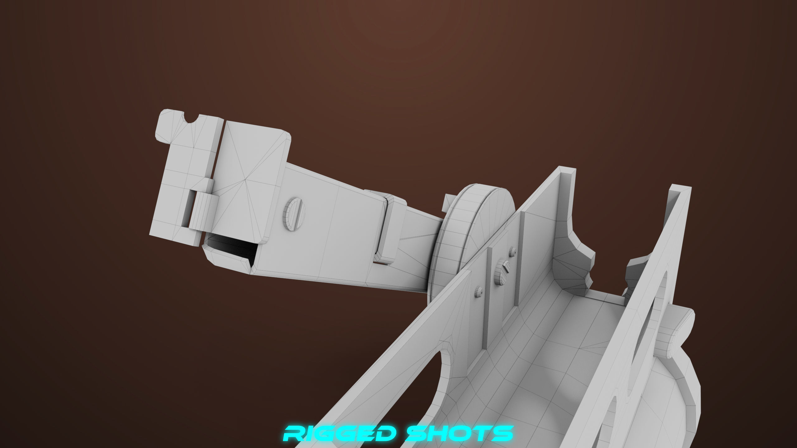 Light Machine Gun 10 Wood All PBR Unity UE Textures Low-poly 3D model_98