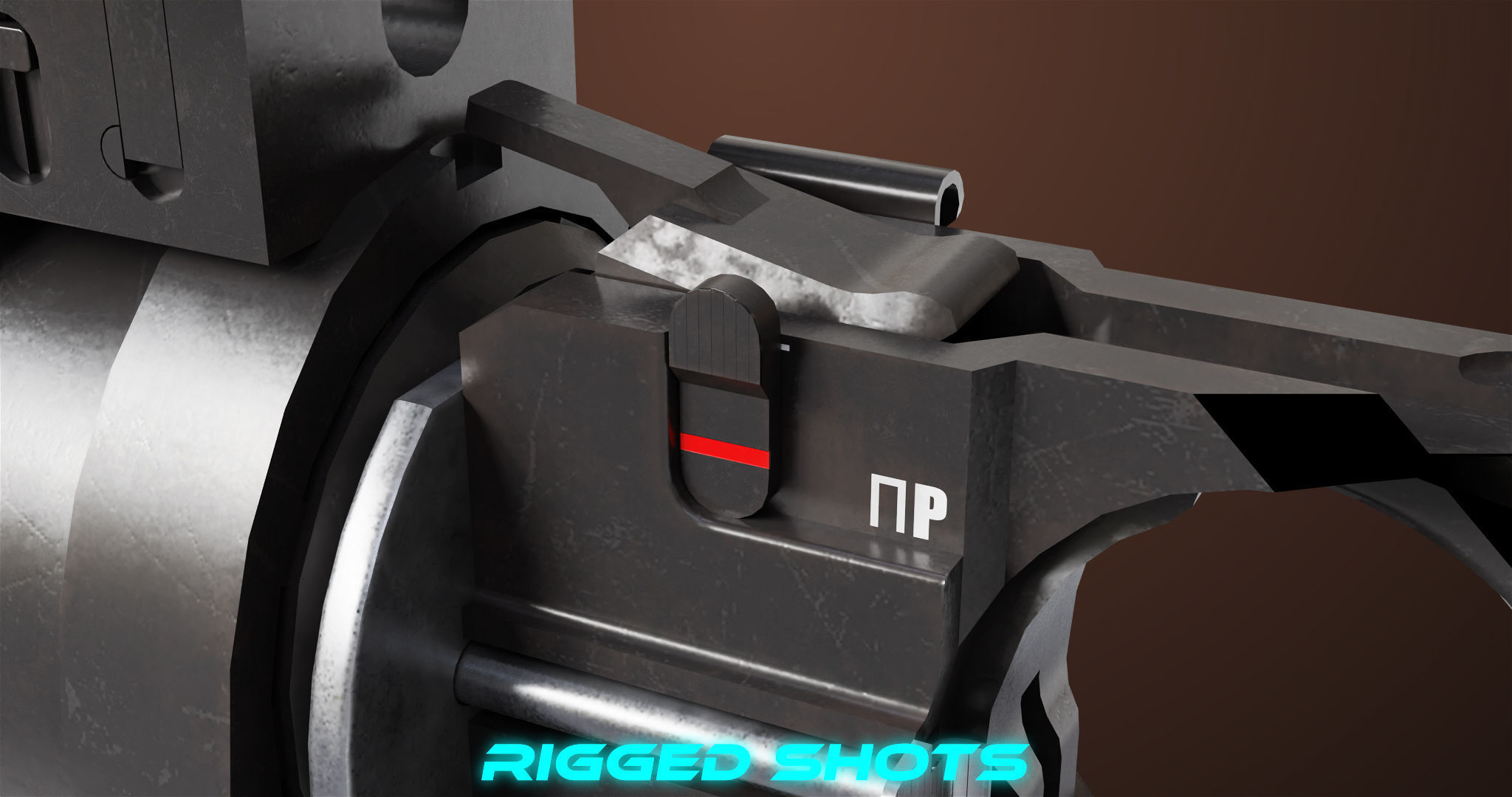 Light Machine Gun 10 Wood All PBR Unity UE Textures Low-poly 3D model_34