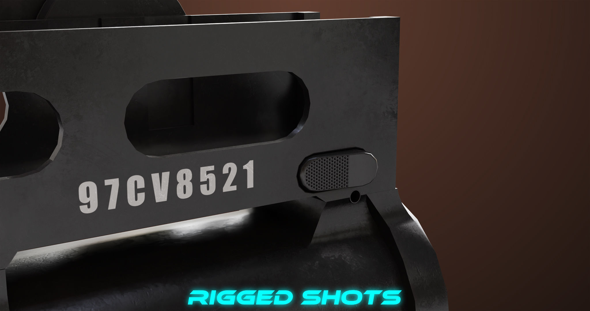 Light Machine Gun 10 Wood All PBR Unity UE Textures Low-poly 3D model_42