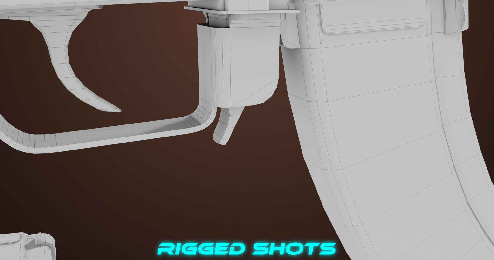 Light Machine Gun 10 Wood All PBR Unity UE Textures Low-poly 3D model_65