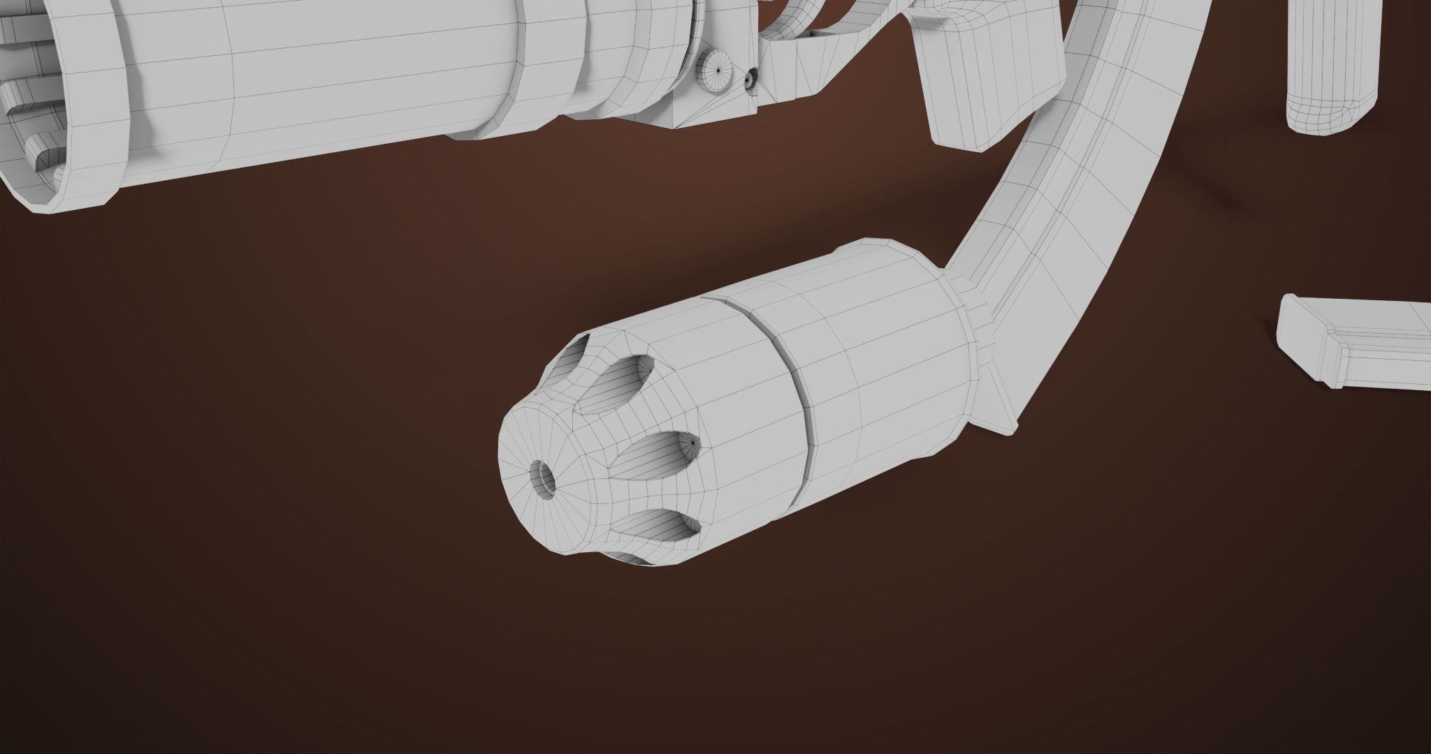 Light Machine Gun 10 Wood All PBR Unity UE Textures Low-poly 3D model_77