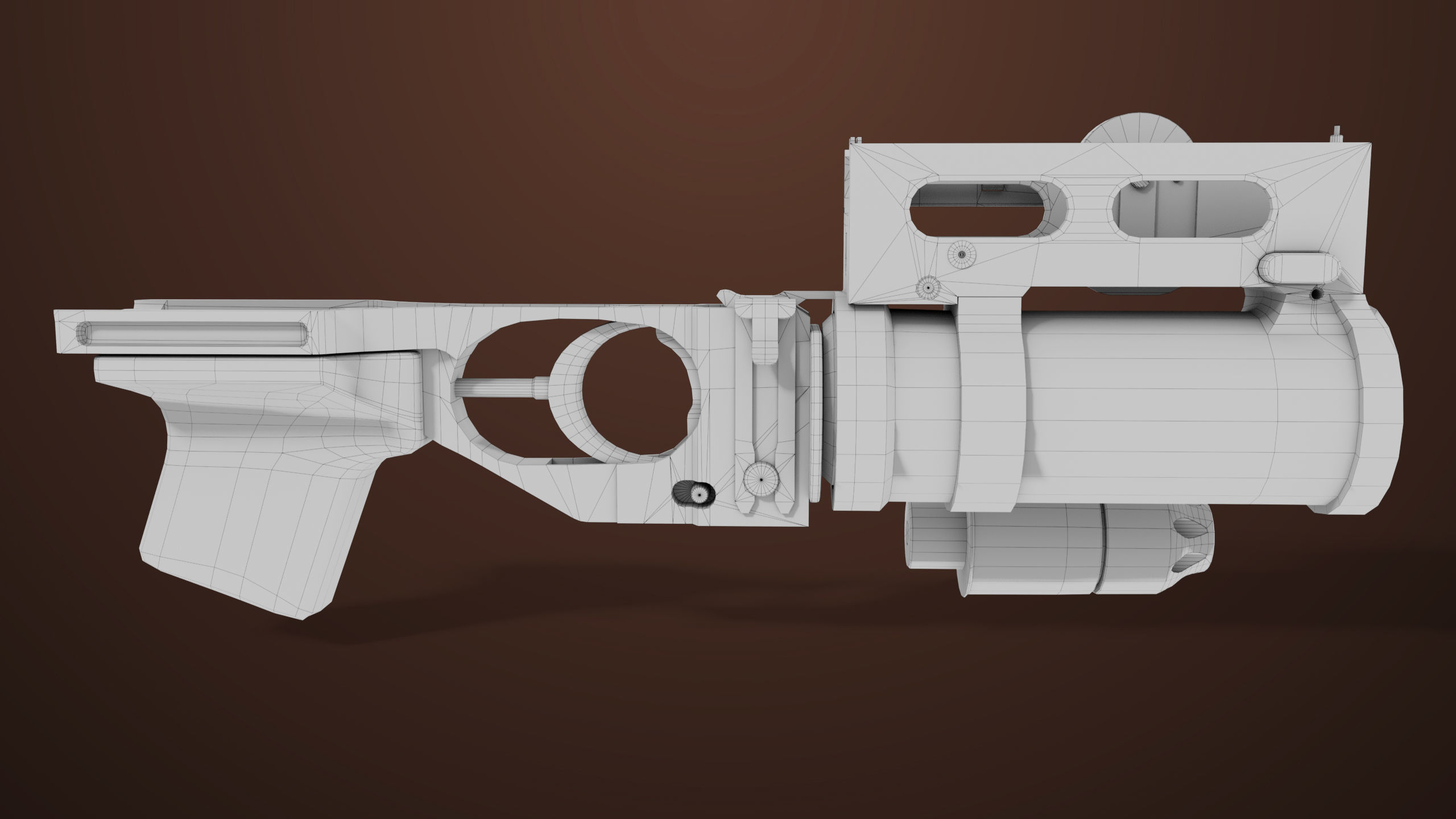 Light Machine Gun 10 Wood All PBR Unity UE Textures Low-poly 3D model_82