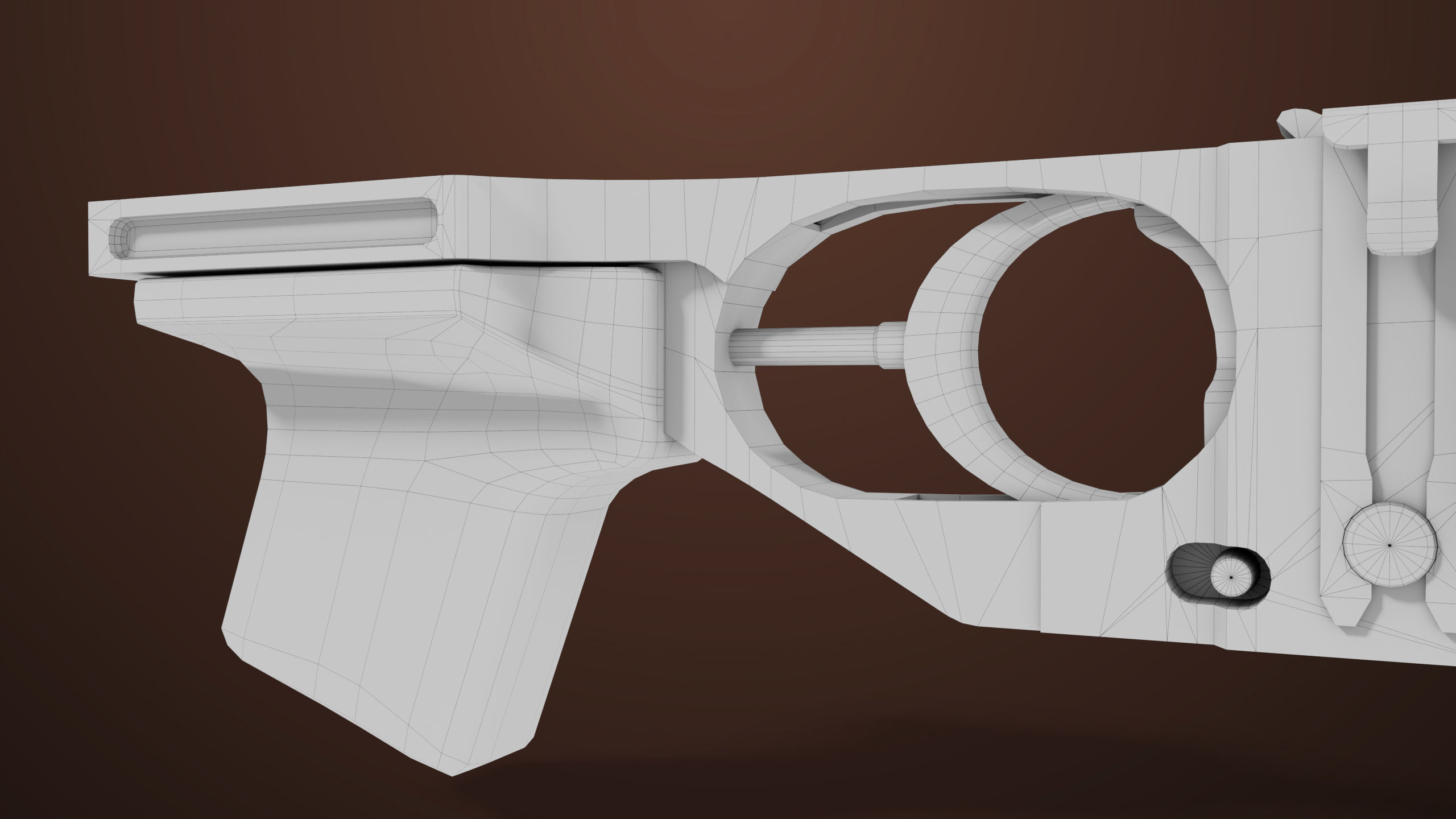 Light Machine Gun 10 Wood All PBR Unity UE Textures Low-poly 3D model_92