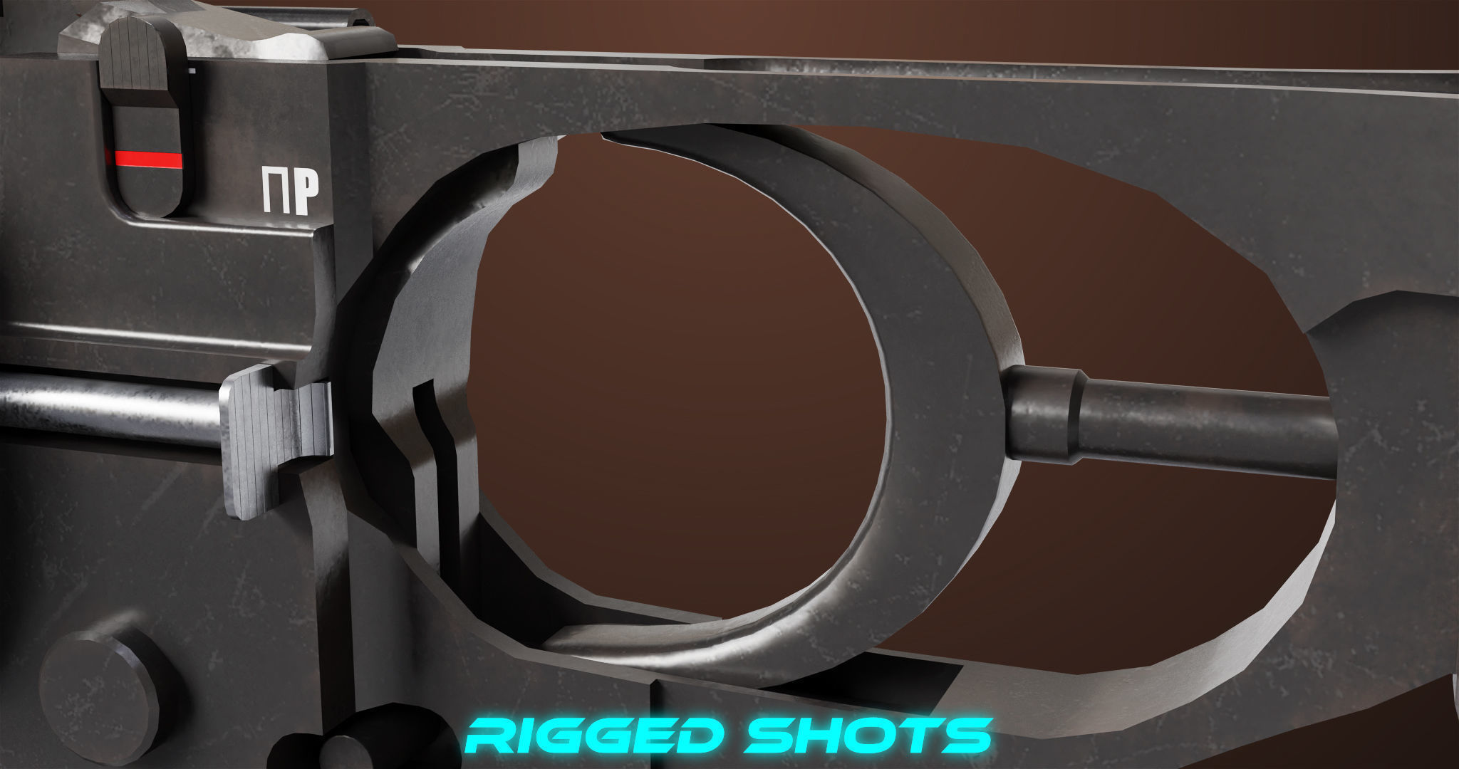 Light Machine Gun 10 Wood All PBR Unity UE Textures Low-poly 3D model_36