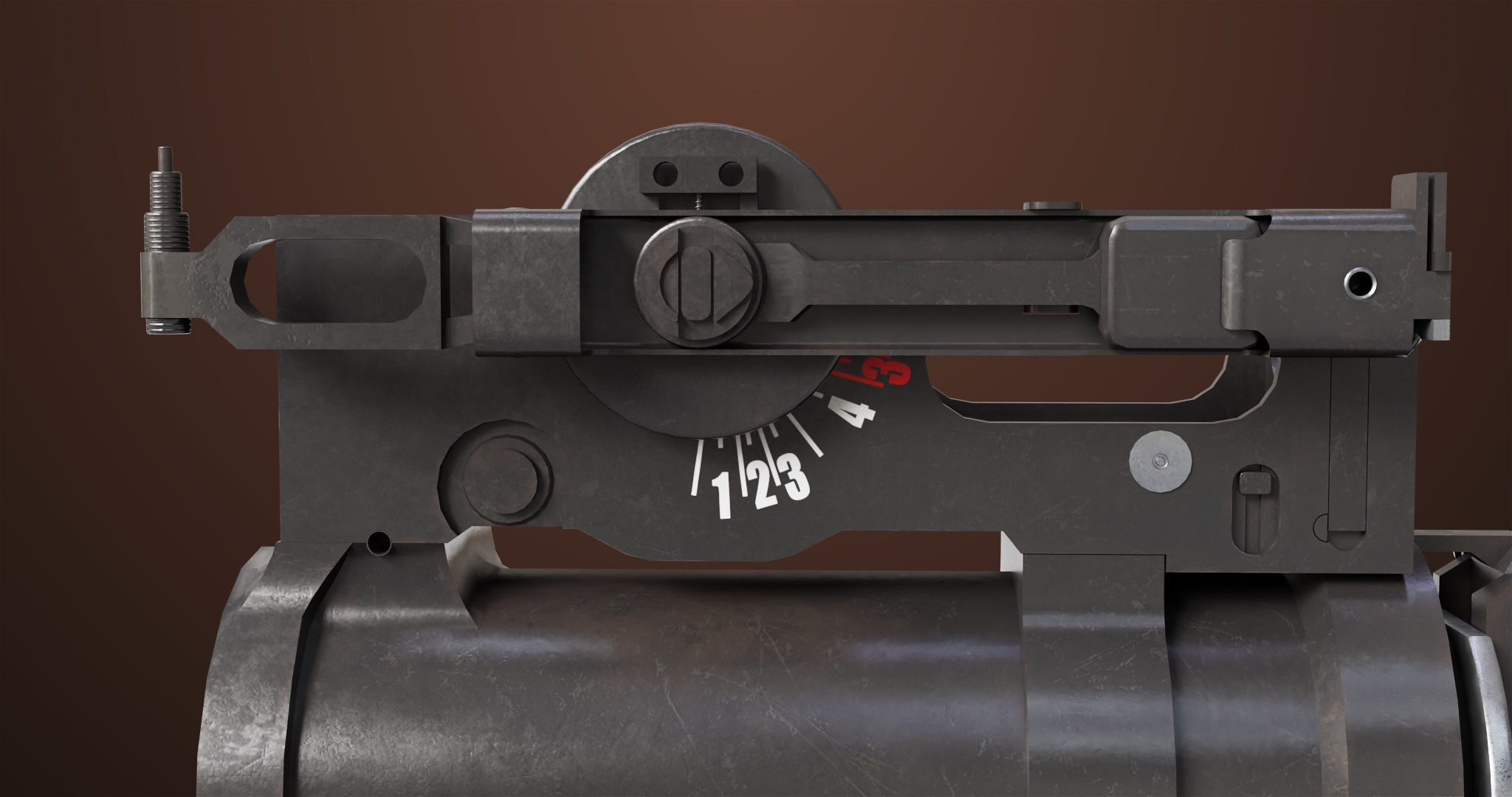 Light Machine Gun 10 Wood All PBR Unity UE Textures Low-poly 3D model_32