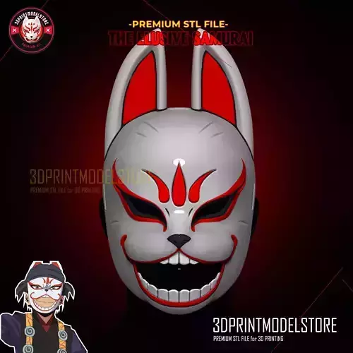 Genba Kazama Ninja Fox Mask - The Elusive Samurai Cosplay 