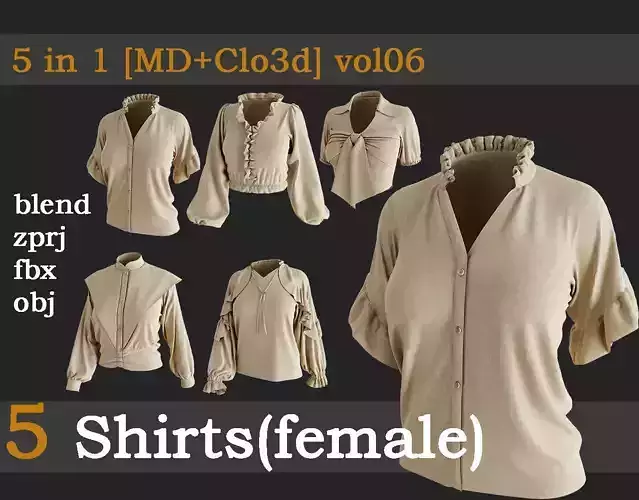 5 Shirts for women vol06