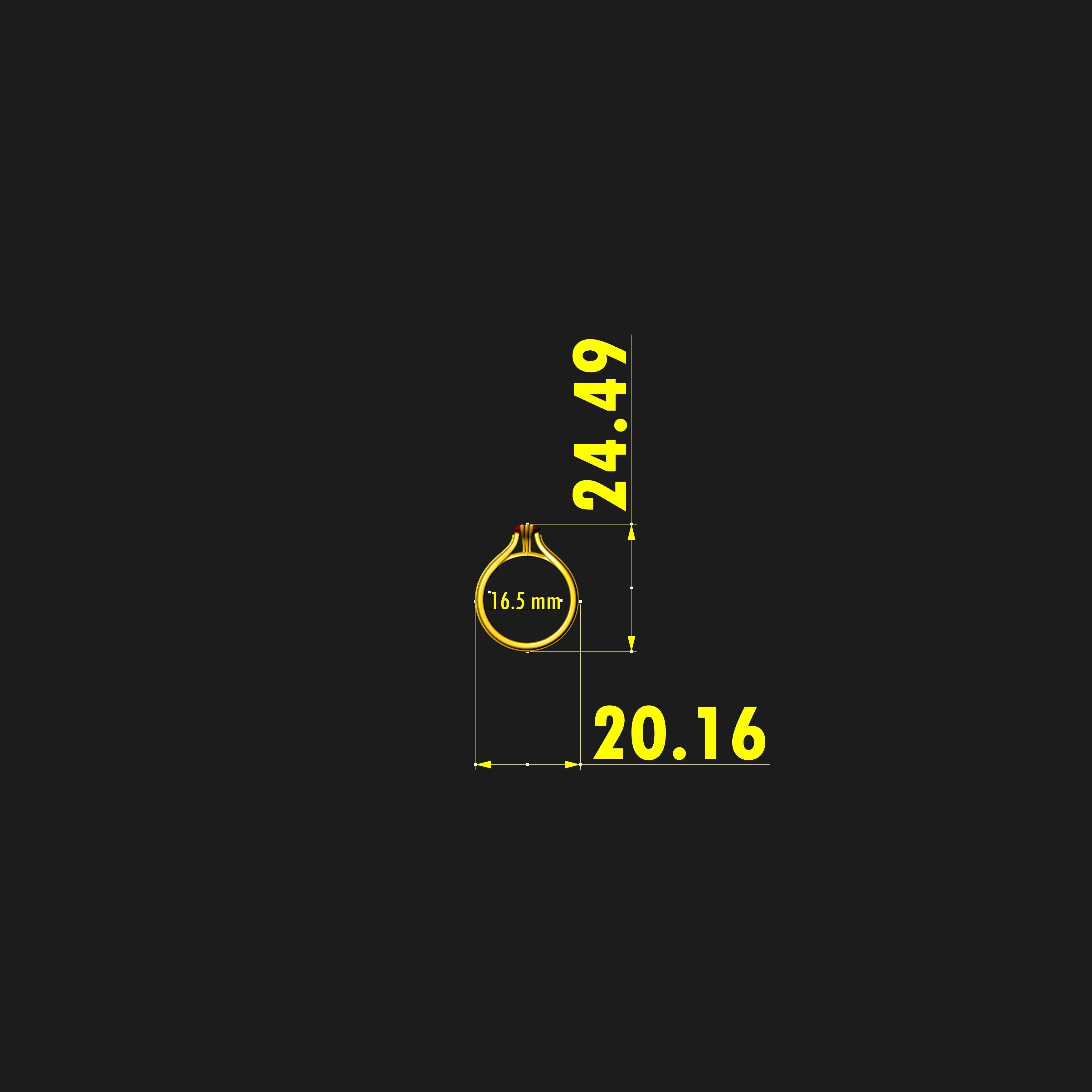 Solitaire Engagement Ring 02 3D print model_16