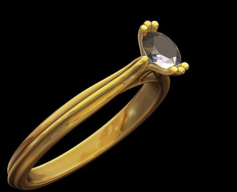 Solitaire Engagement Ring 02 3D print model_3