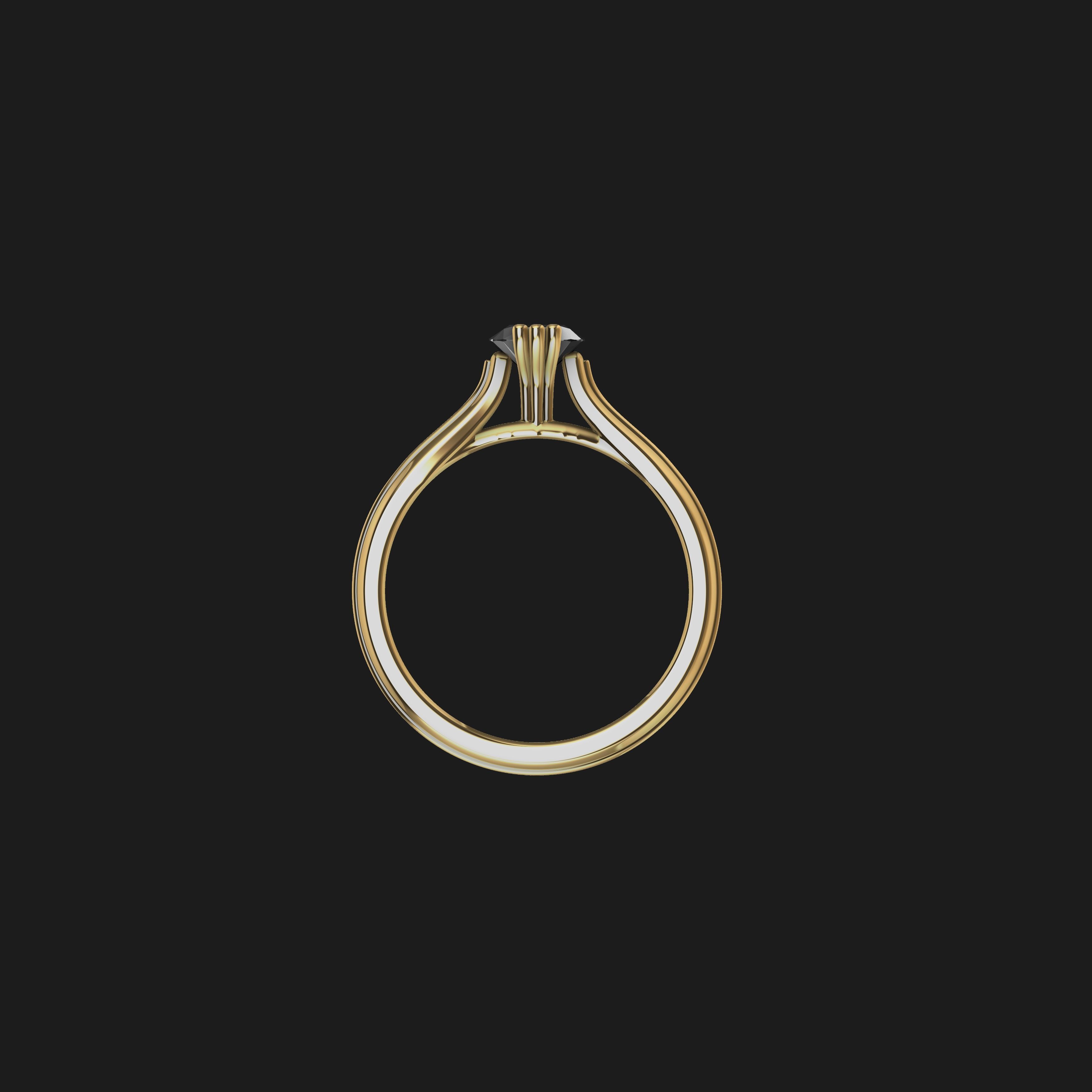 Solitaire Engagement Ring 02 3D print model_12