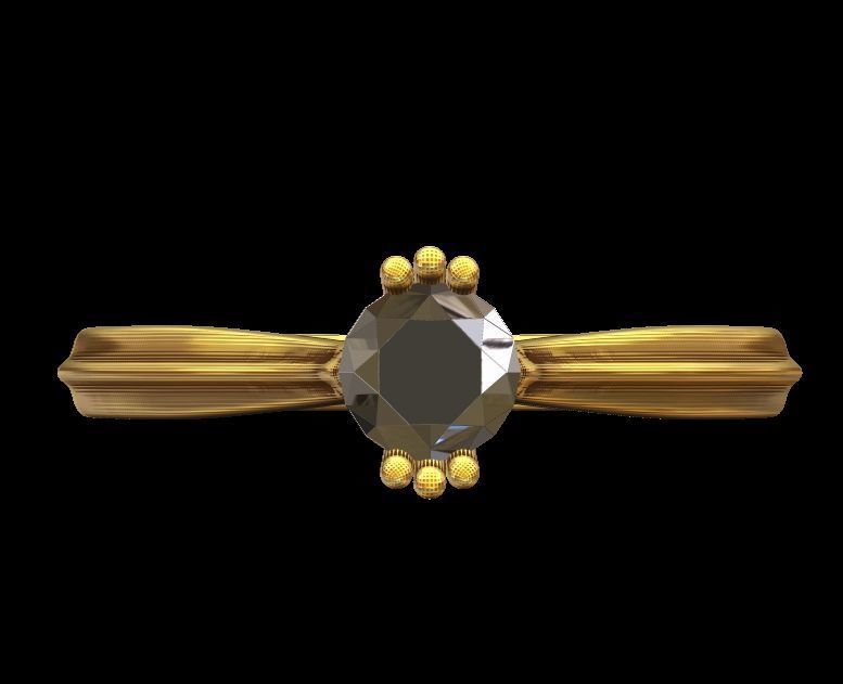 Solitaire Engagement Ring 02 3D print model_4