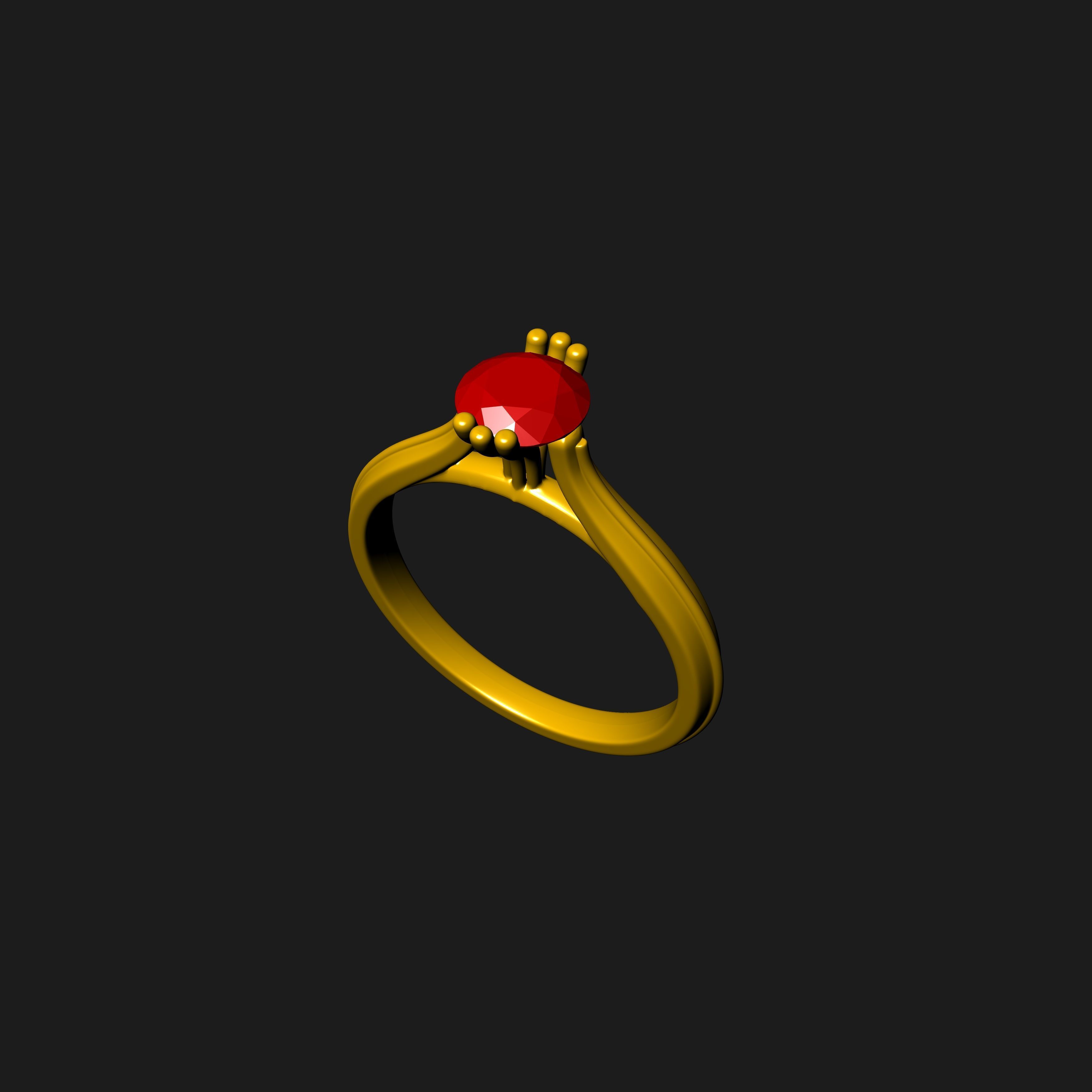Solitaire Engagement Ring 02 3D print model_20
