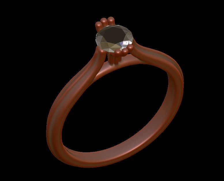 Solitaire Engagement Ring 02 3D print model_24